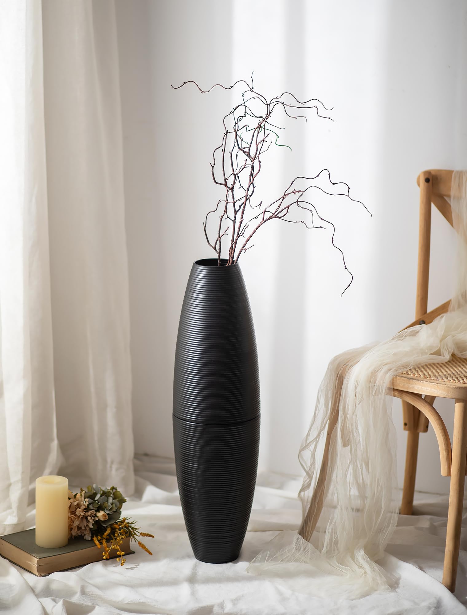 Sziqiqi Vaso da Terra Alto Nero 70cm