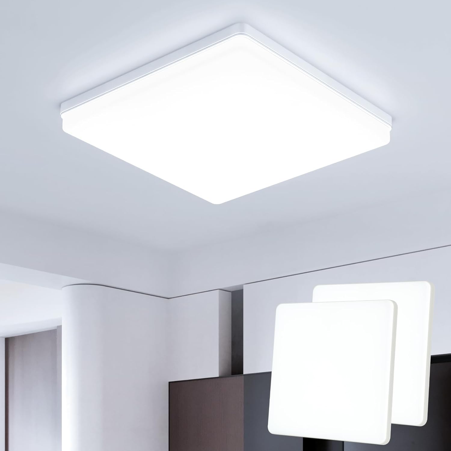 Plafoniera LED Soffitto Quadrata 48W 30CM (2 Pezzi) - immagine 1