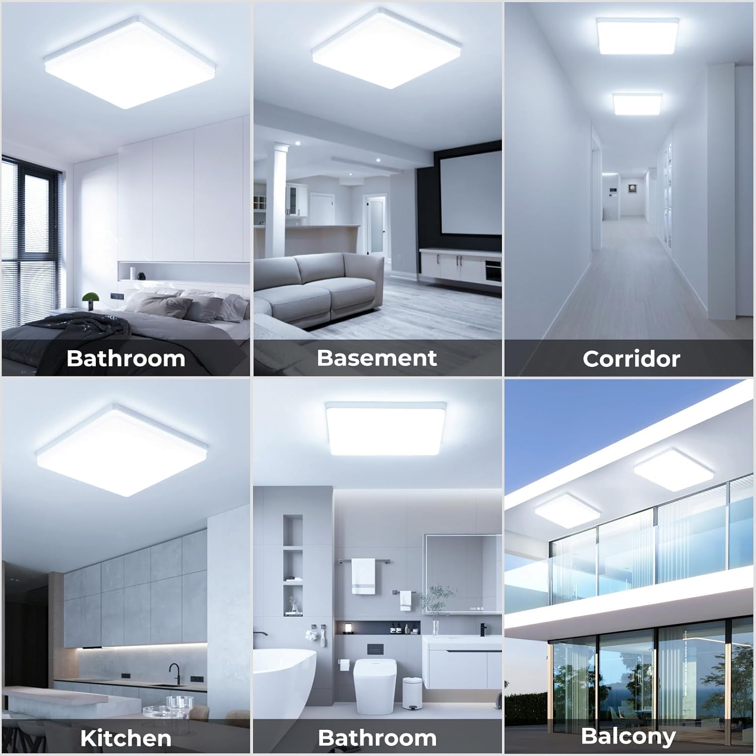 Plafoniera LED Soffitto Quadrata 48W 30CM (2 Pezzi) - immagine 7