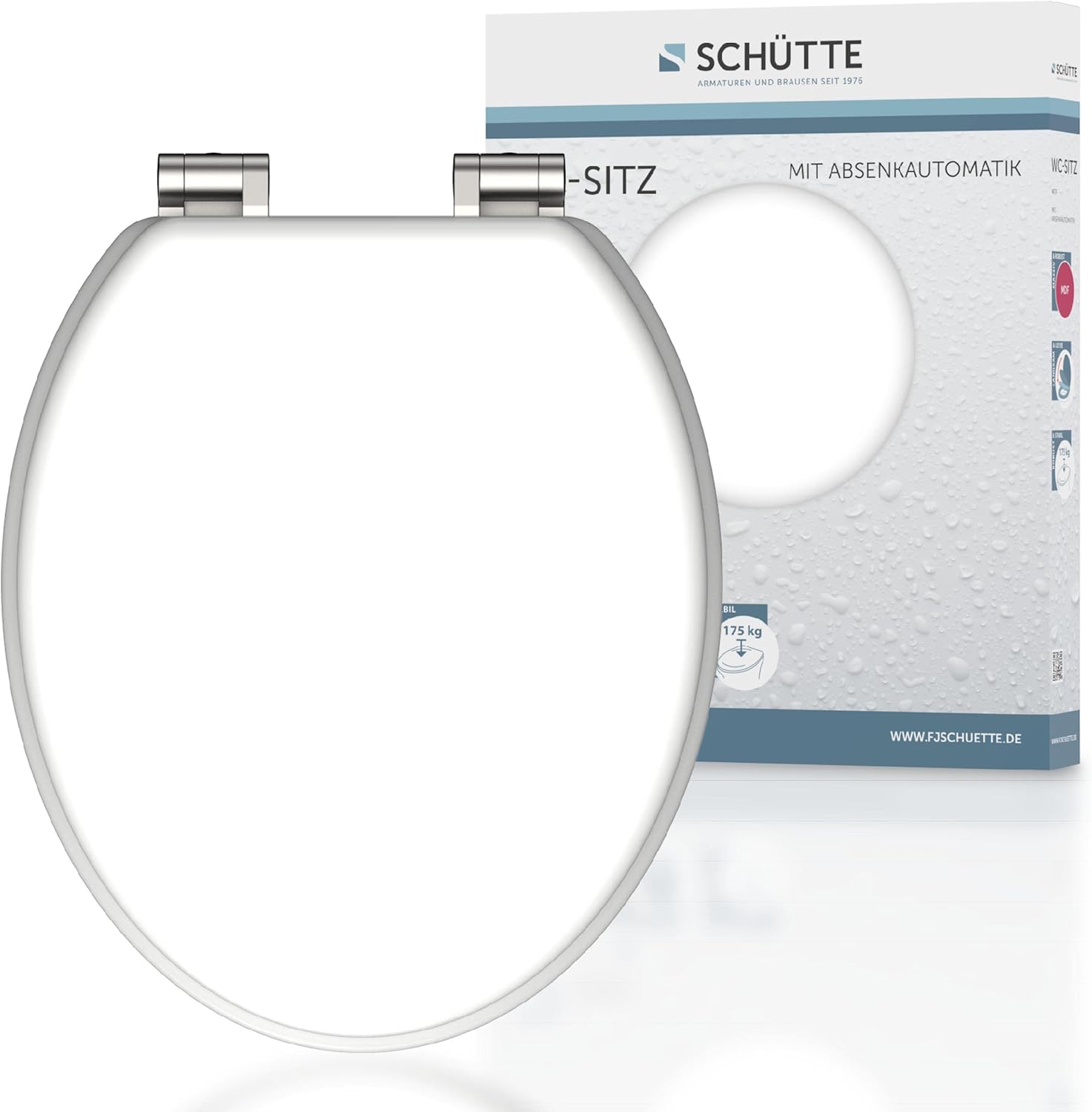 Schütte 80101 Spirit - Copriwater in Legno Softclose, Bianco