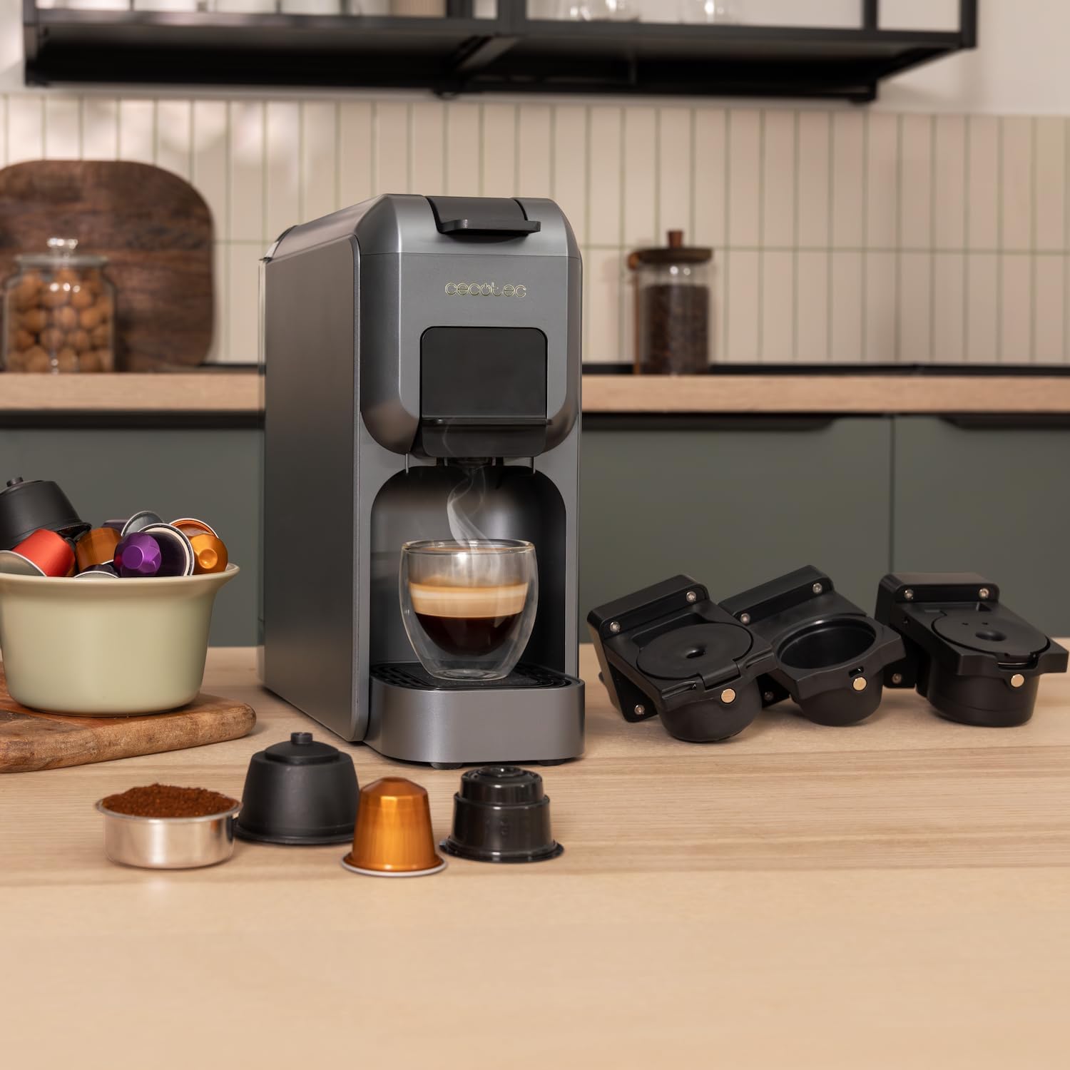Cecotec Macchina Caffè Espresso Freestyle Compact 1350W, Nero - immagine 4