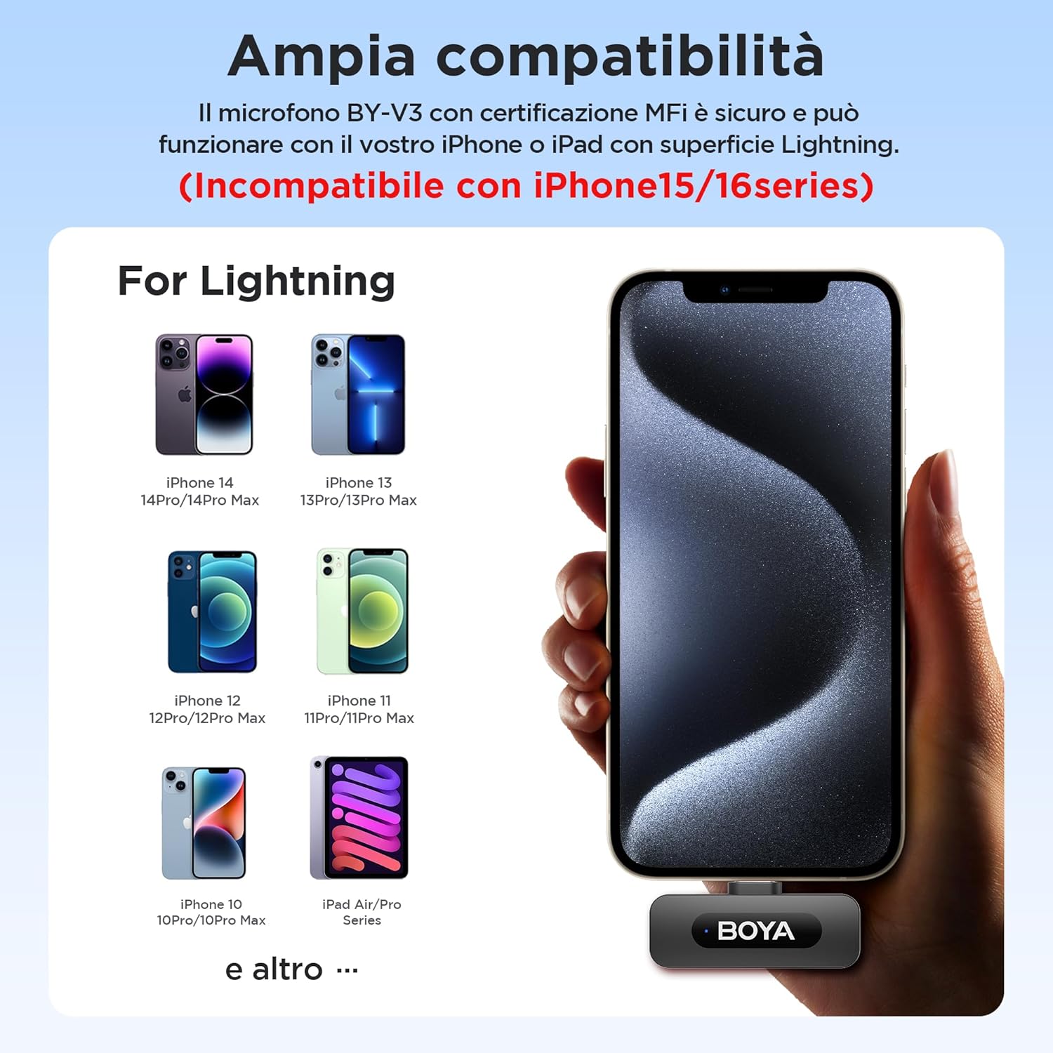 Boya BY-V2 - Microfono Wireless per iPhone 2.4GHz - immagine 5