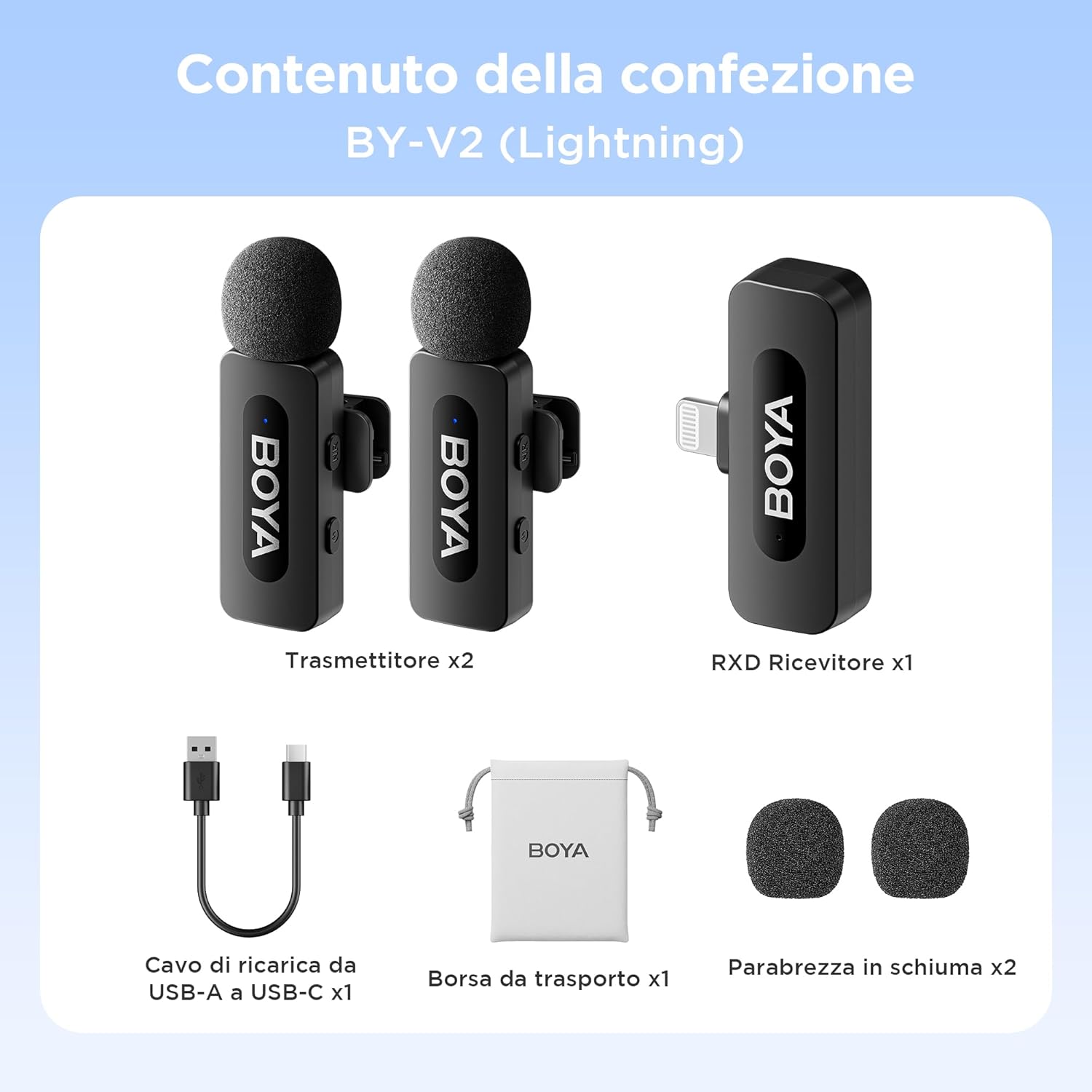 Boya BY-V2 - Microfono Wireless per iPhone 2.4GHz - immagine 6