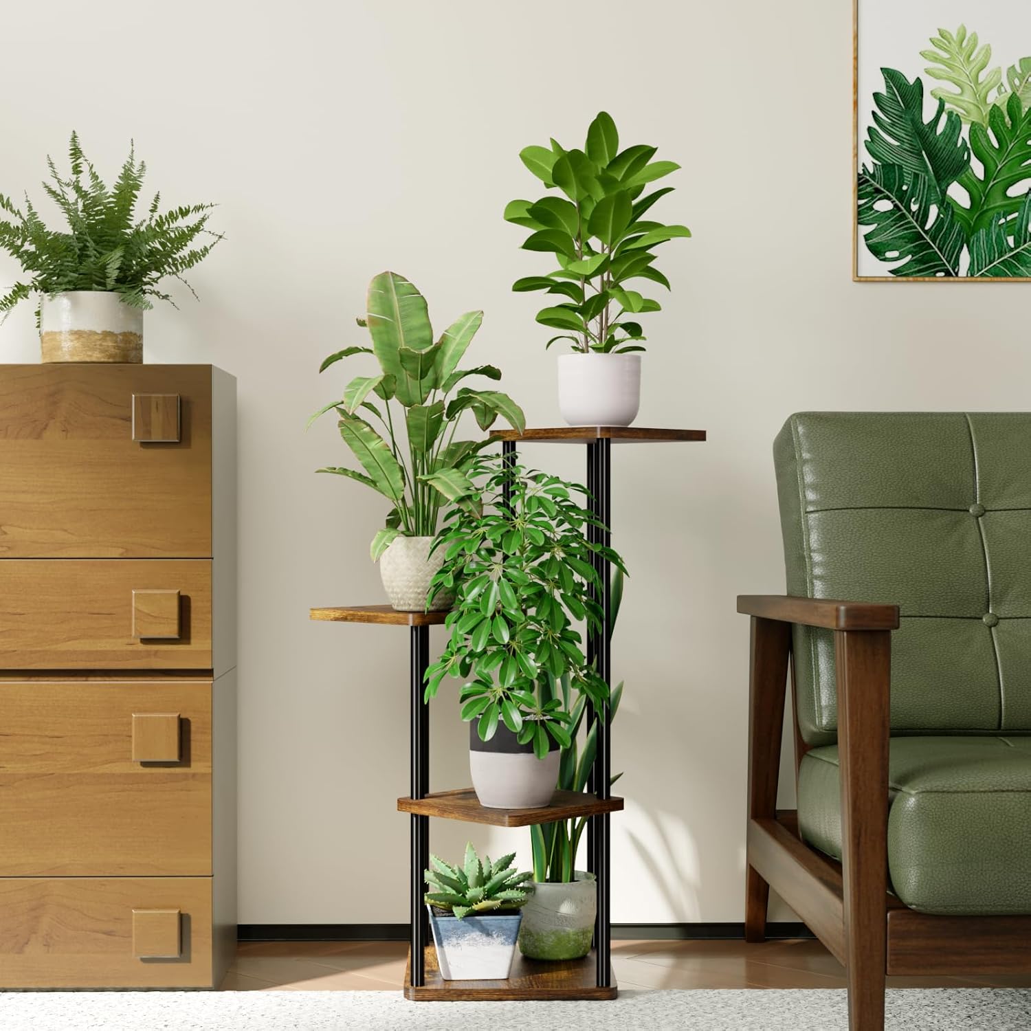 Bamworld Porta Piante da Interni/Esterni 4 Ripiani - immagine 3