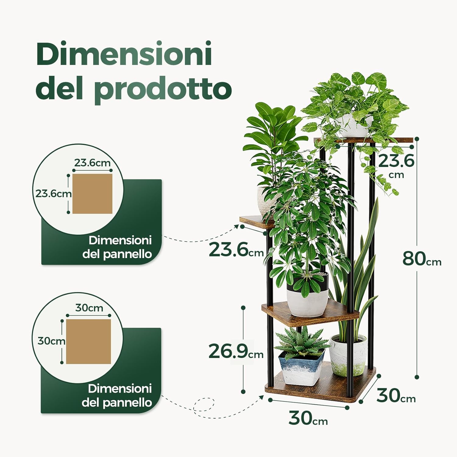 Bamworld Porta Piante da Interni/Esterni 4 Ripiani - immagine 5