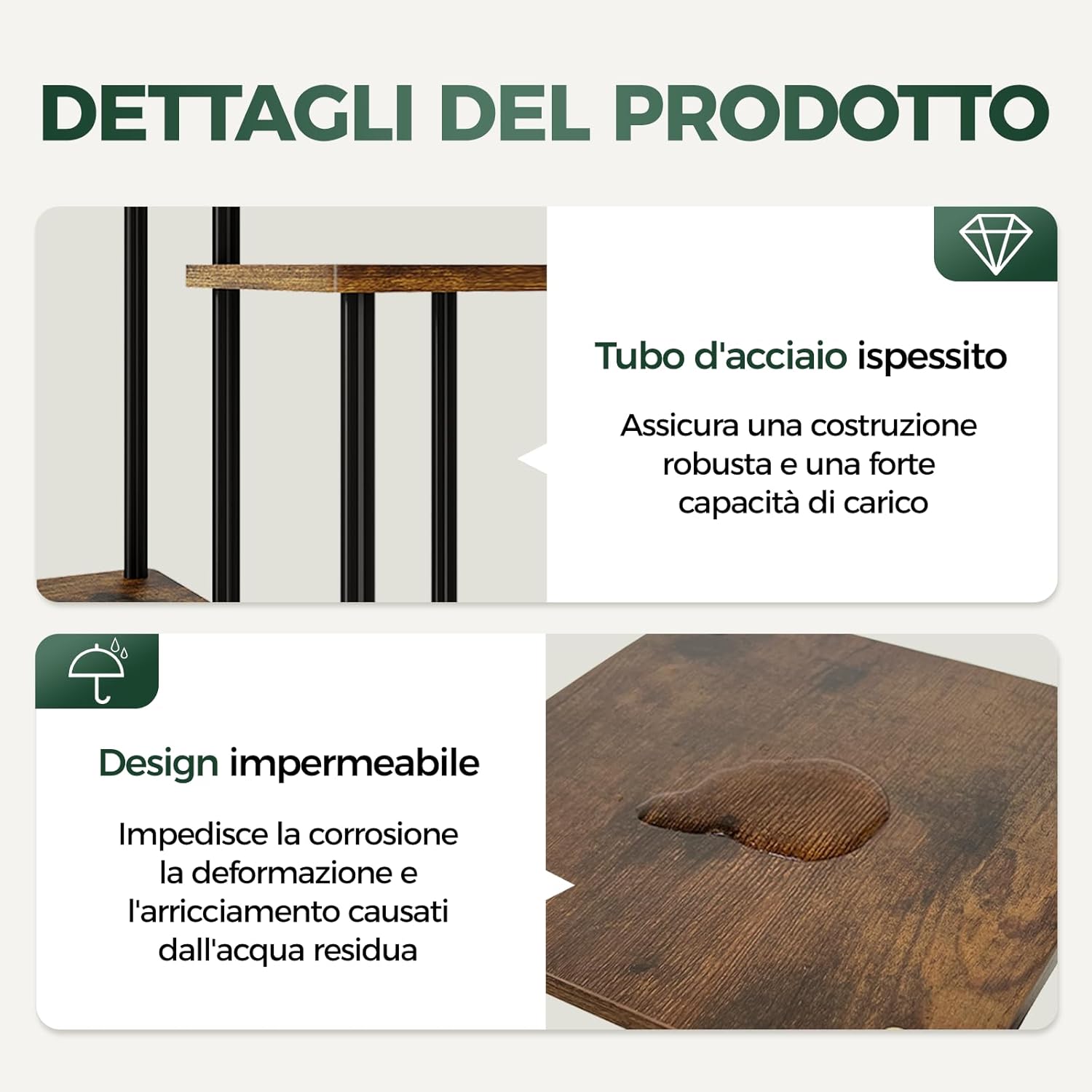 Bamworld Porta Piante da Interni/Esterni 4 Ripiani - immagine 6