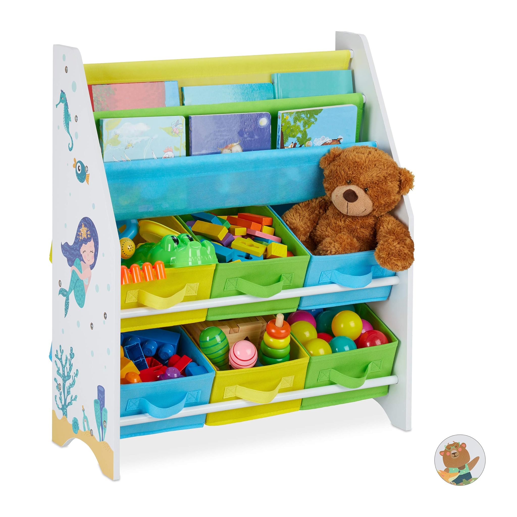 Relaxdays Portagiochi Bambini 6 Box 2 Scomparti