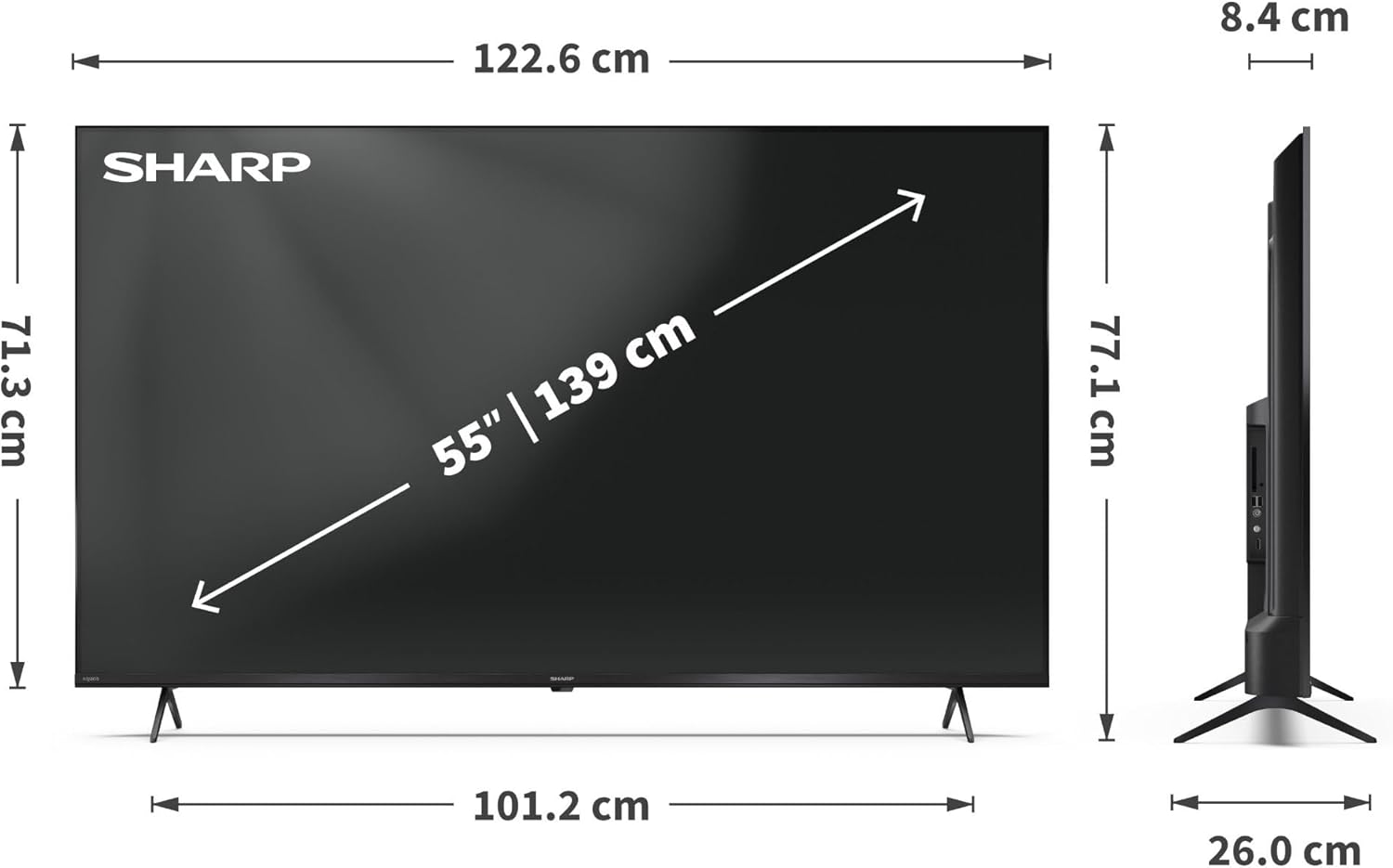 Sharp 55HL4365E - GOOGLE TV 55" UHD Frameless, Nero - immagine 8