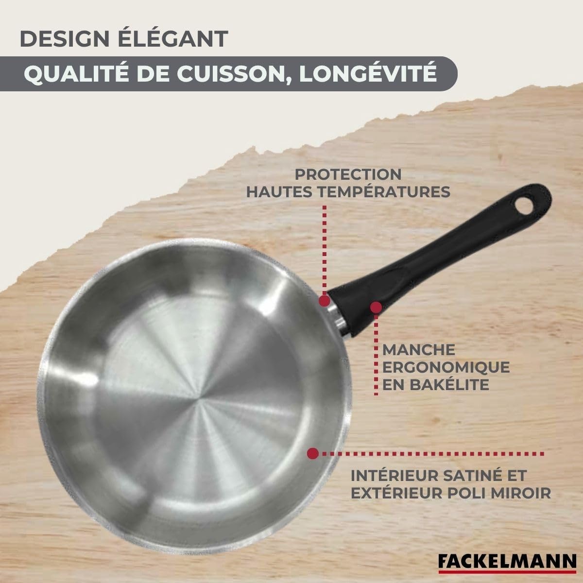 Fackelmann 9445950 Set 3 Padelle 20/24/28 cm Inox 18/8 - immagine 6