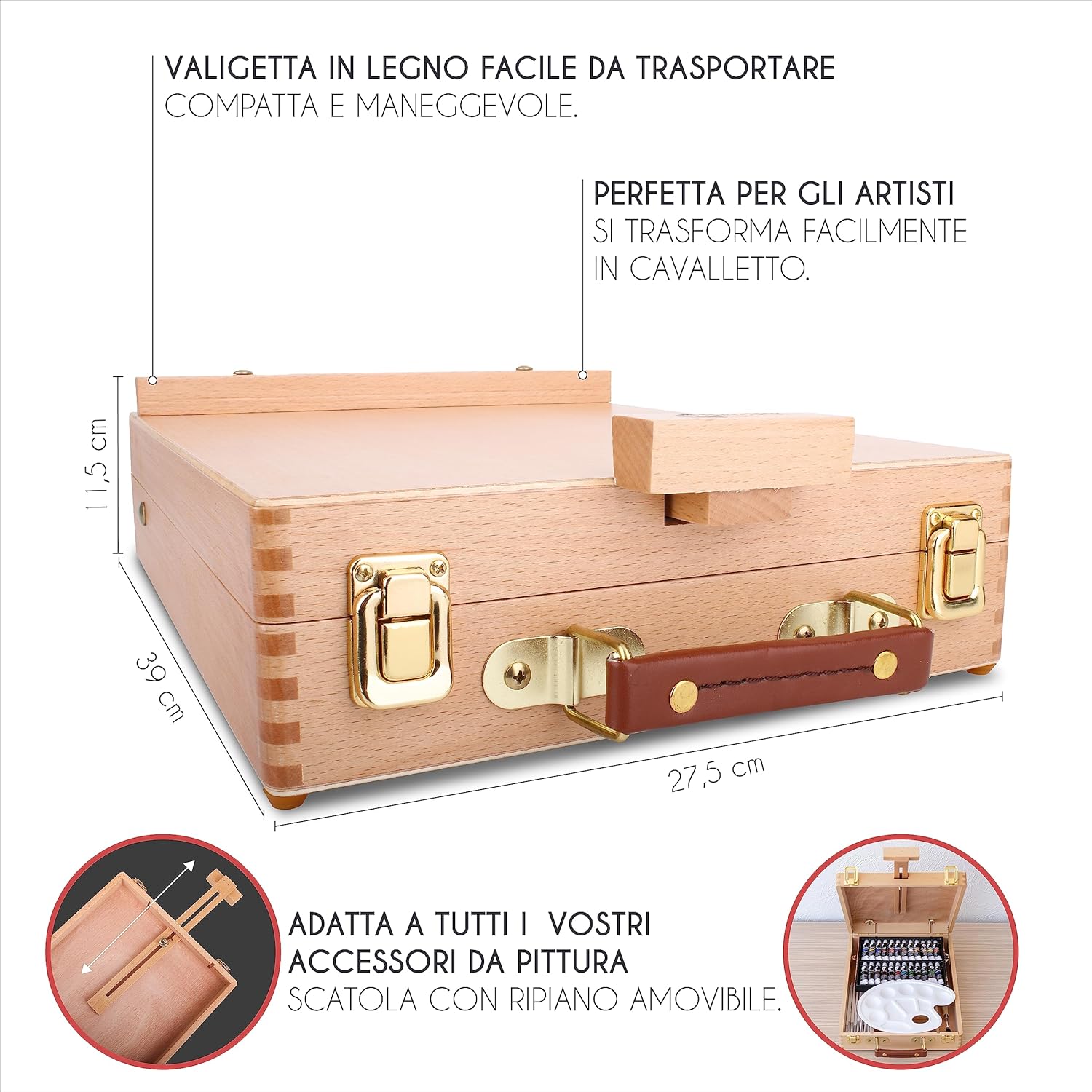 Set Pittura 41 Pezzi: Cavalletto e Colori ad Olio - immagine 4