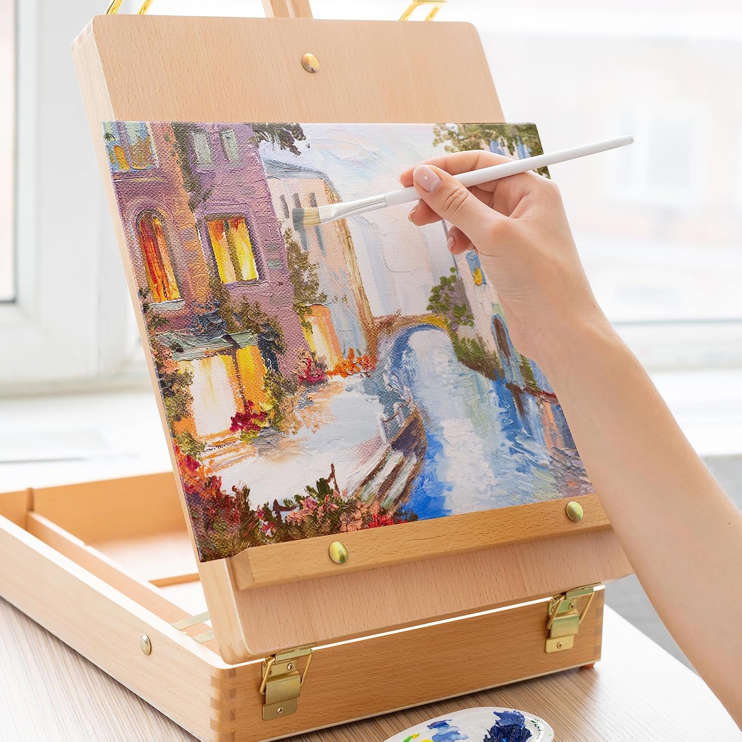 Set Pittura 41 Pezzi: Cavalletto e Colori ad Olio - immagine 5