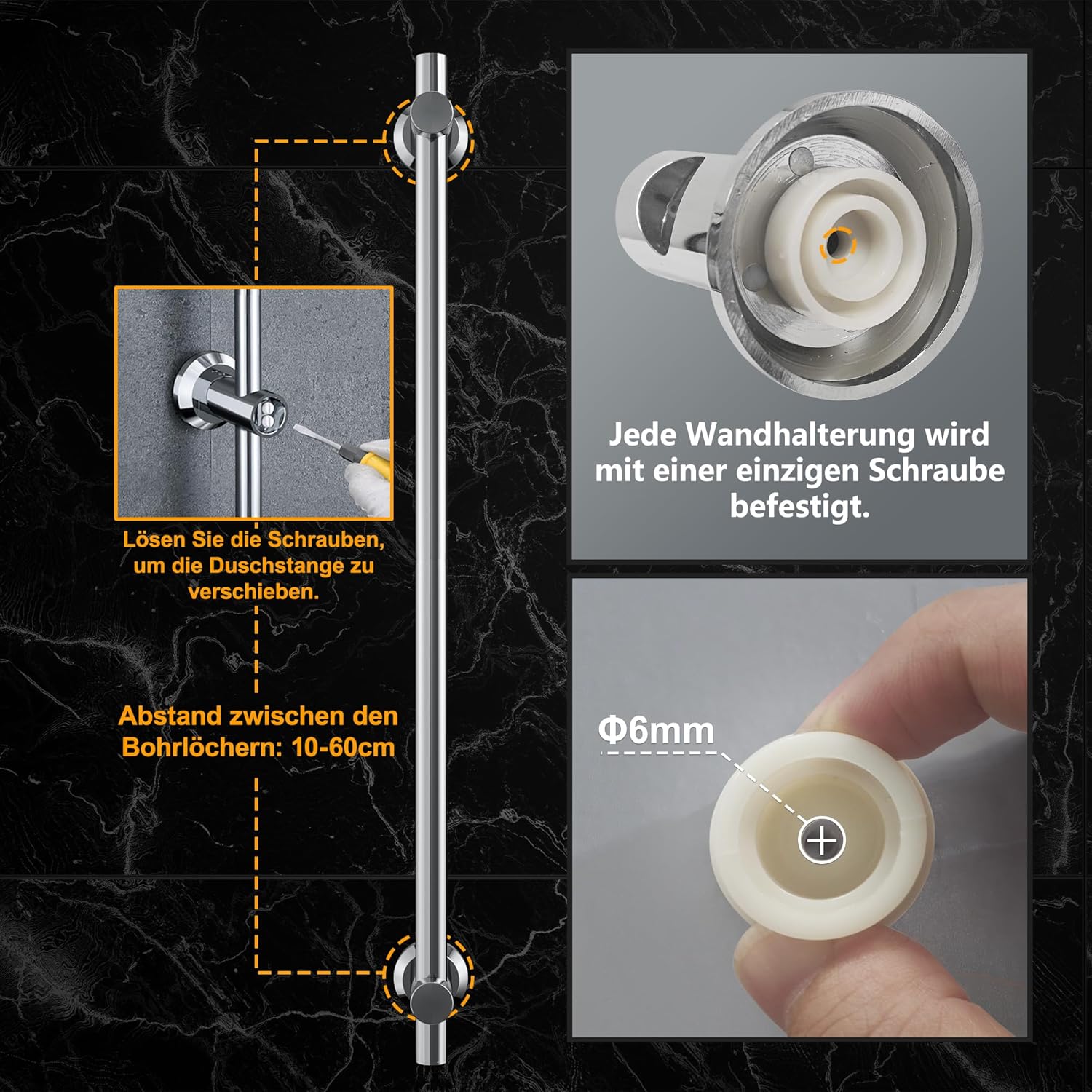 Görbach Colonna Doccia con Doccetta e Soffione, Cromo - immagine 4