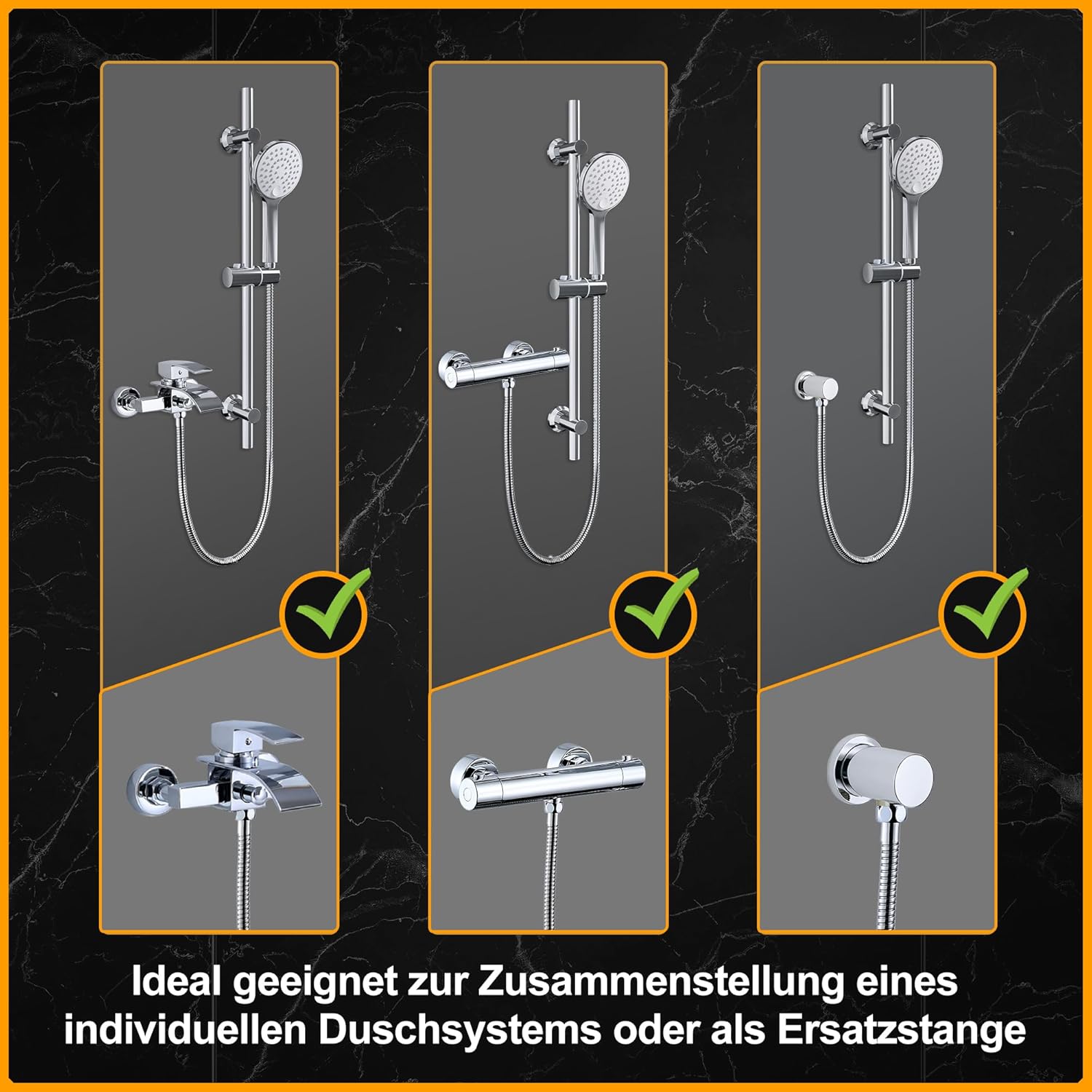 Görbach Colonna Doccia con Doccetta e Soffione, Cromo - immagine 6