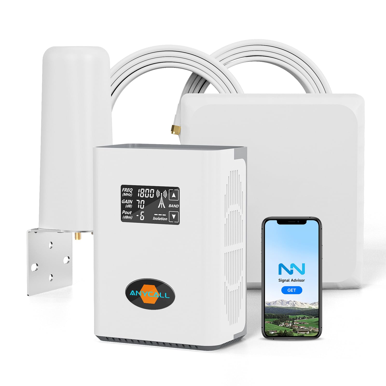 Amplificatore Segnale Cellulare per la Casa sulla Banda 1, 3, 7, 20, Ripetitore Segnale Cellulare per Casa Ufficio, 5G 4G LTE 3G GSM Ripetitore per TIM Illid Wind Tre, Touchscreen LCD