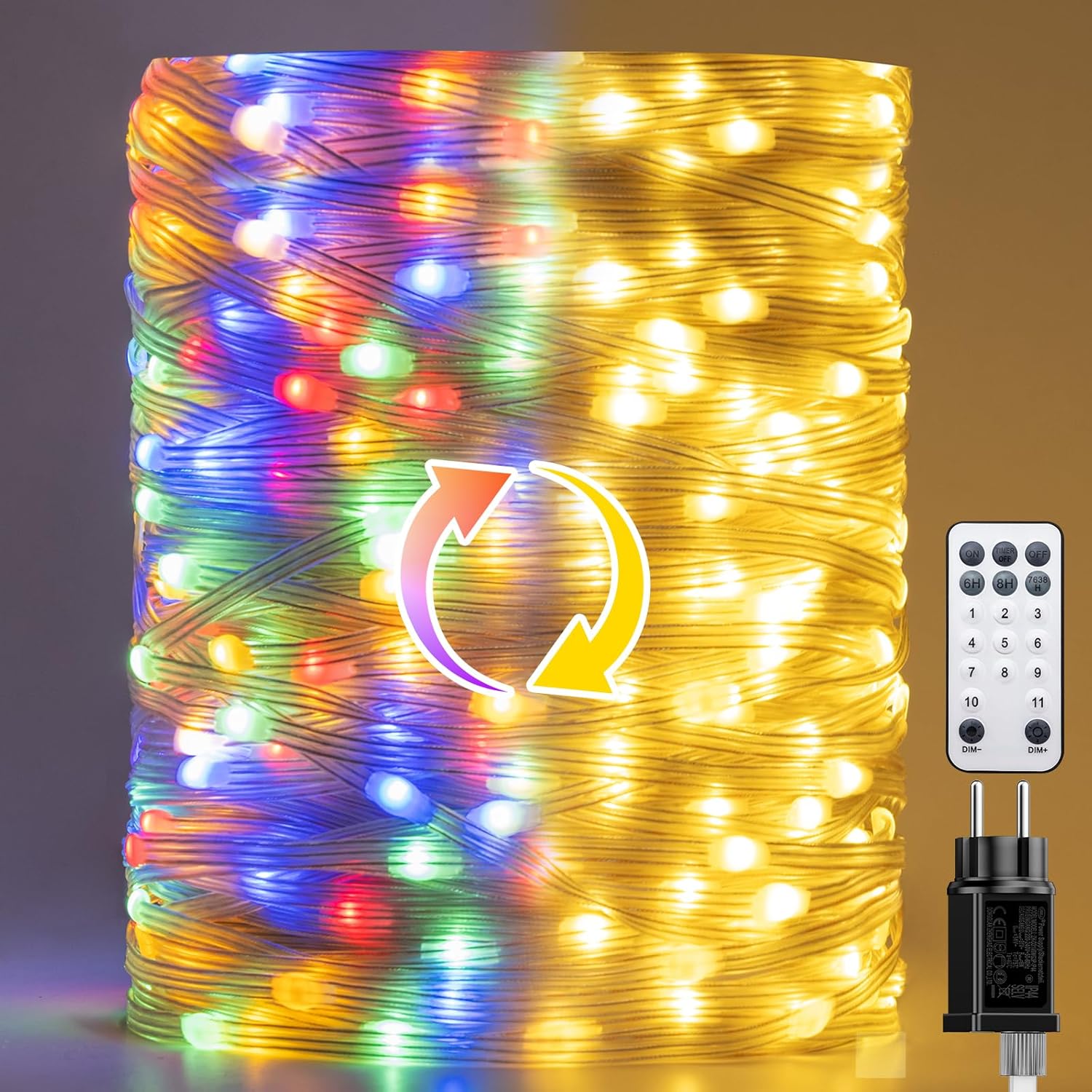 Luci di Natale da Esterno 50m con Telecomando RF - immagine 1