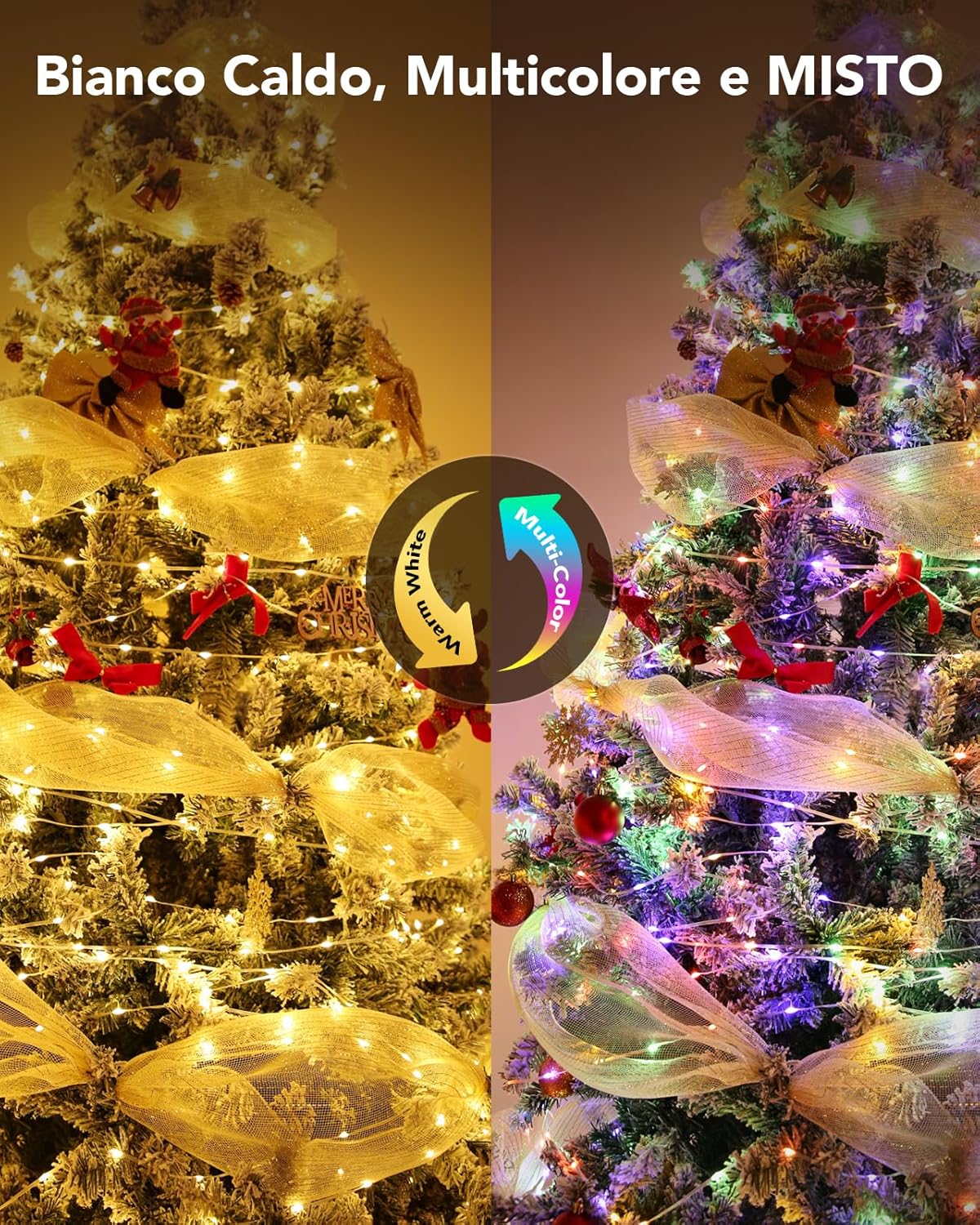 Luci di Natale da Esterno 50m con Telecomando RF - immagine 2