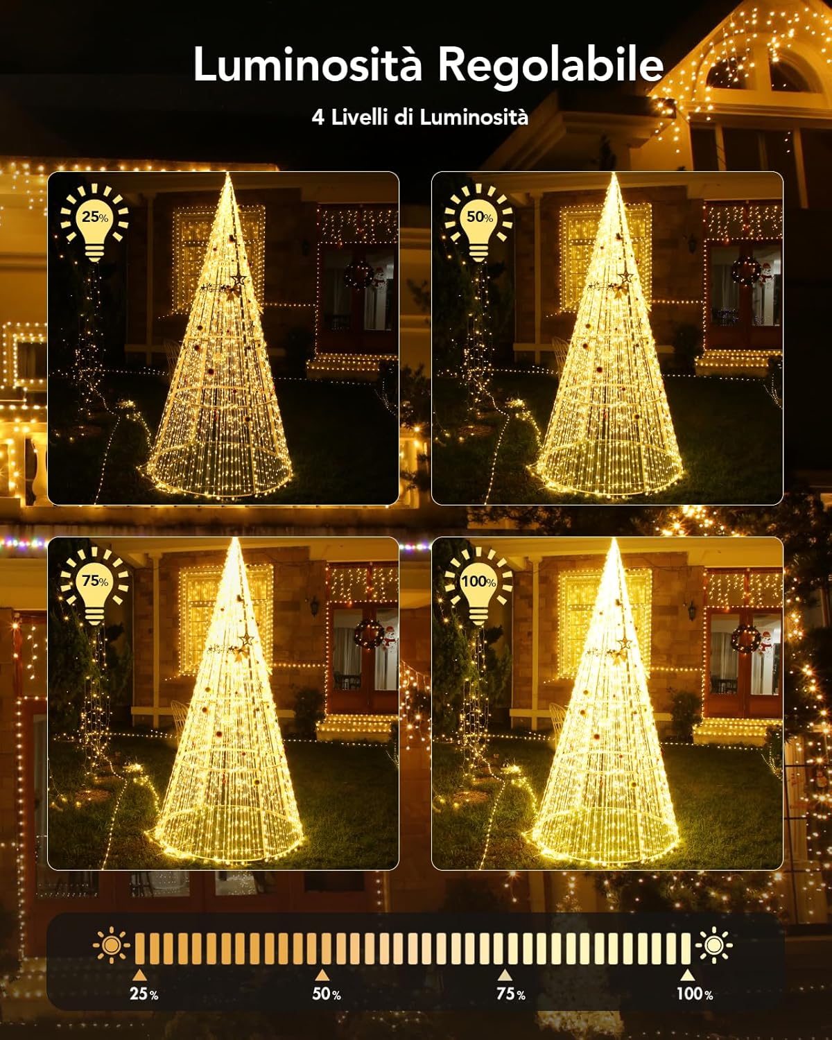 Luci di Natale da Esterno 50m con Telecomando RF - immagine 3