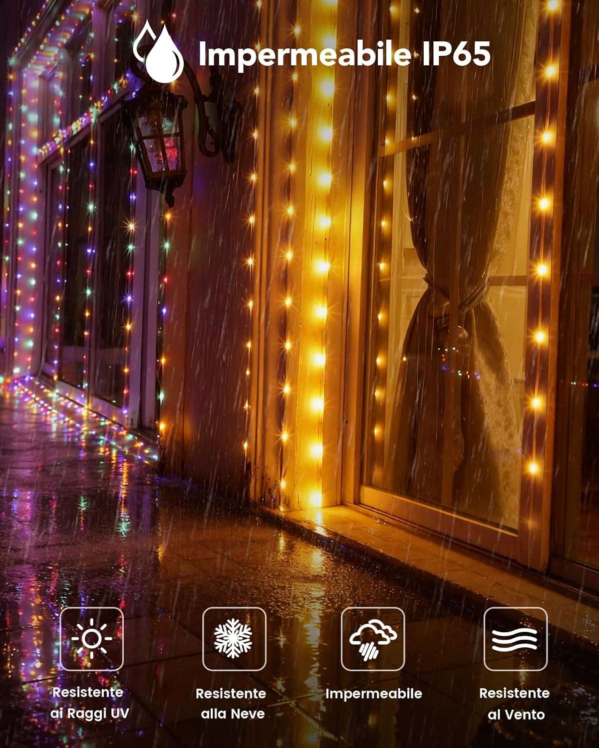 Luci di Natale da Esterno 50m con Telecomando RF - immagine 5