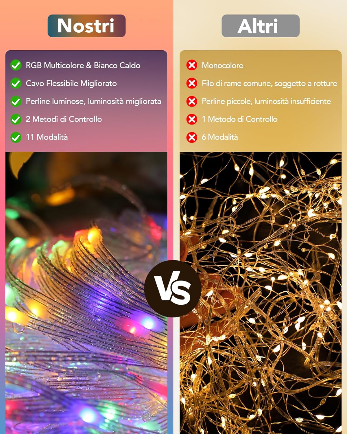 Luci di Natale da Esterno 50m con Telecomando RF - immagine 6