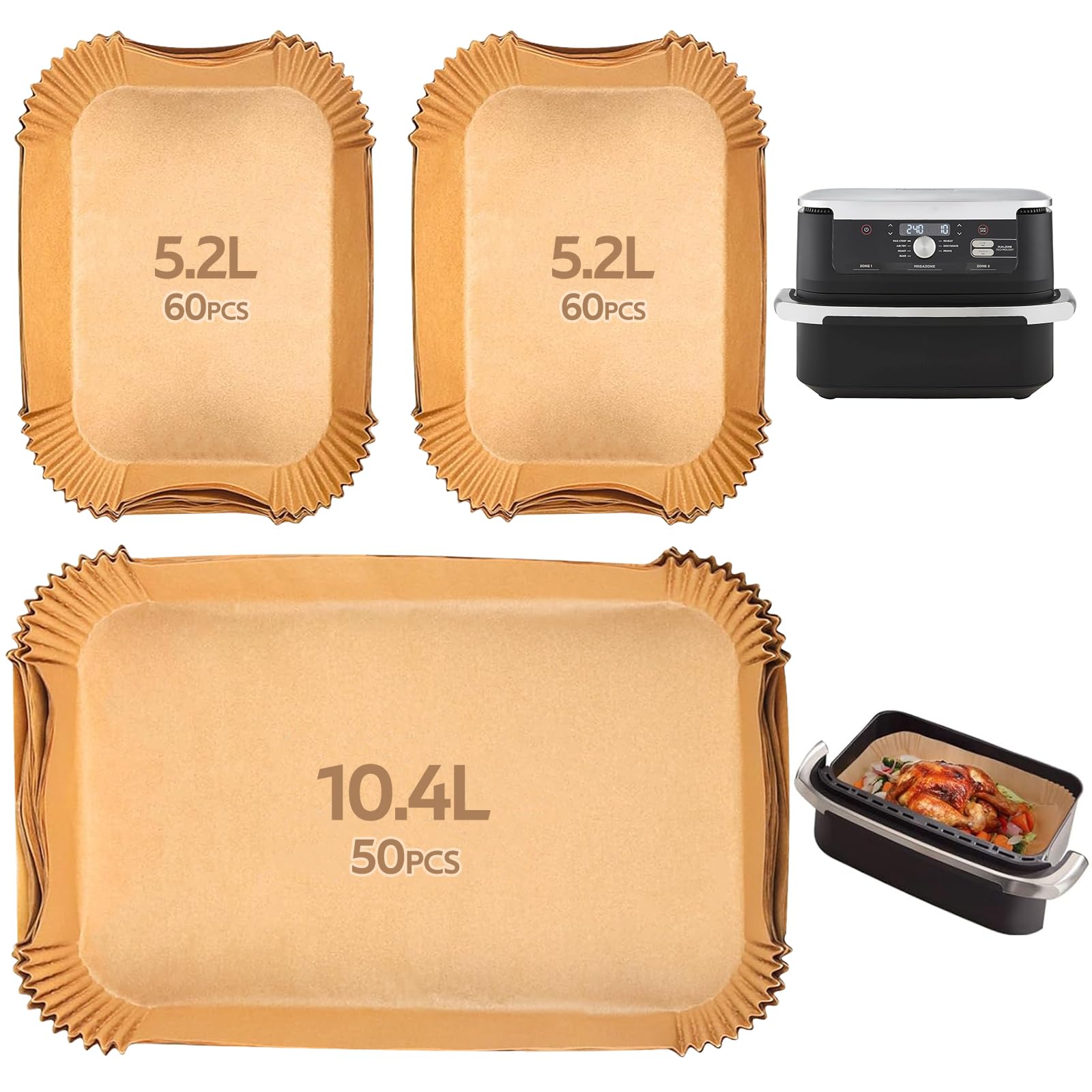 170Pz Carta Forno per Friggitrice ad Aria Senza BPA