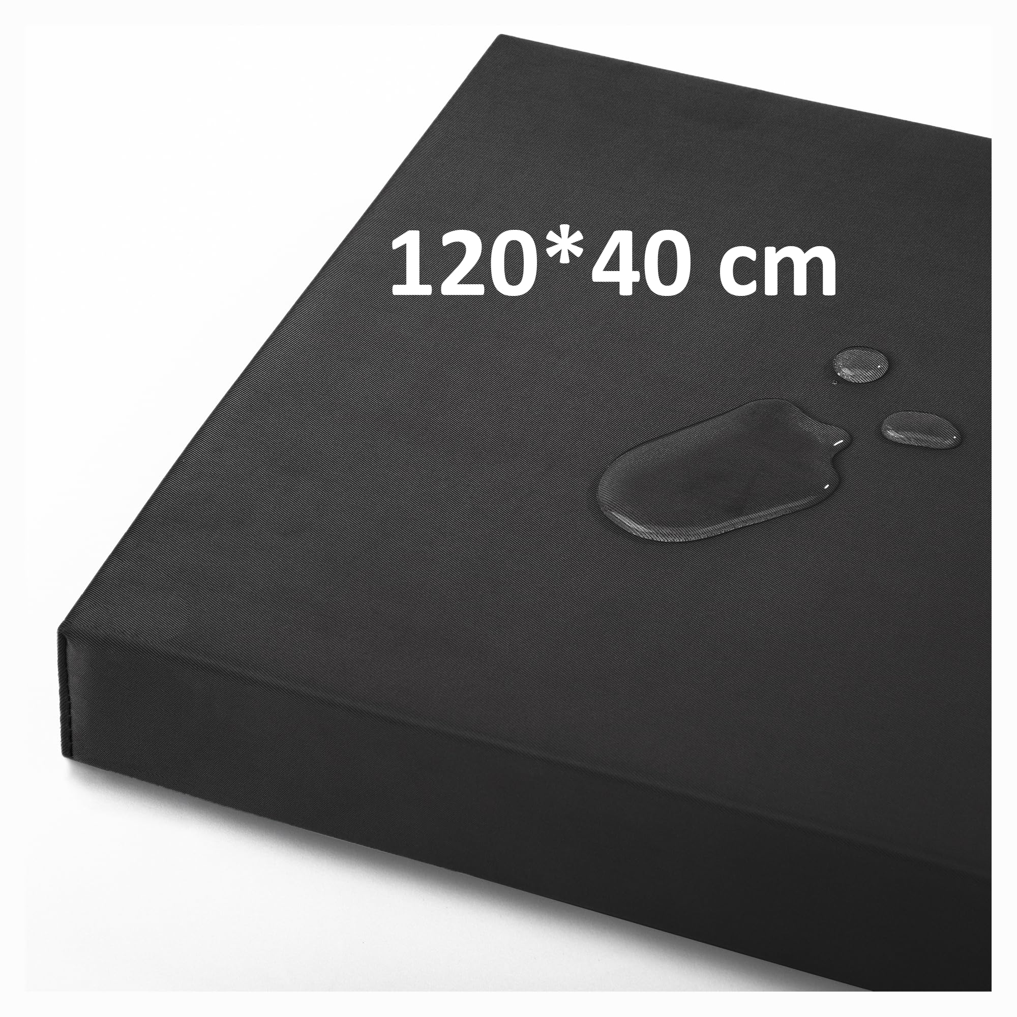 Outstep Cuscino per Panca da Esterni 120x40x5 cm, Nero