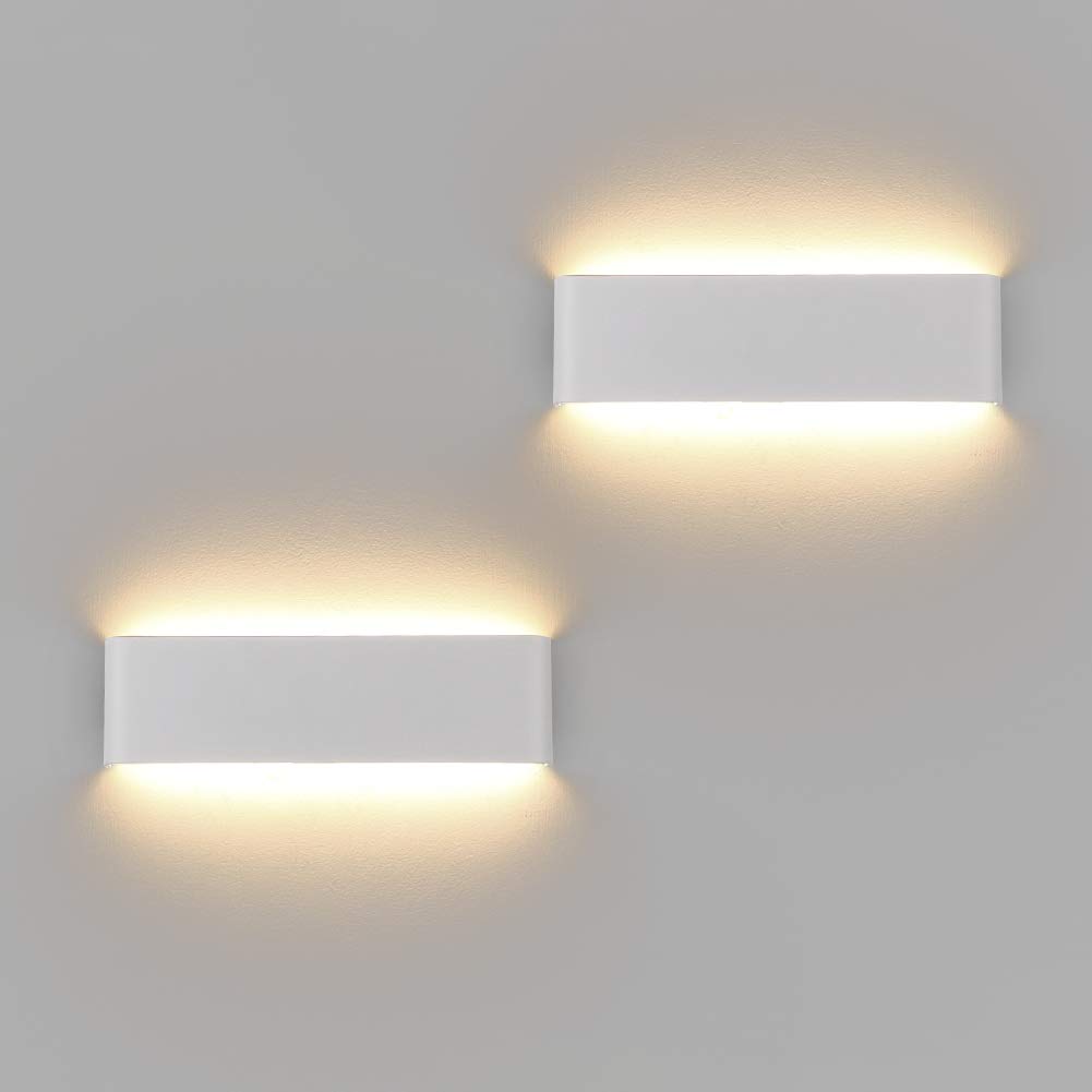 Klighten 2 Pezzi Applique da Parete LED 30cm 10W