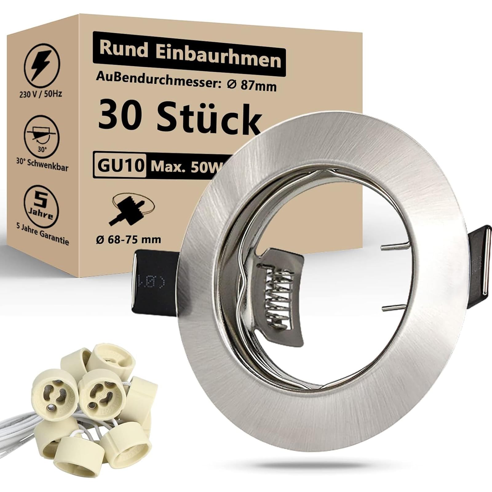 Hibay 30x Cornice Faretti da Incasso GU10