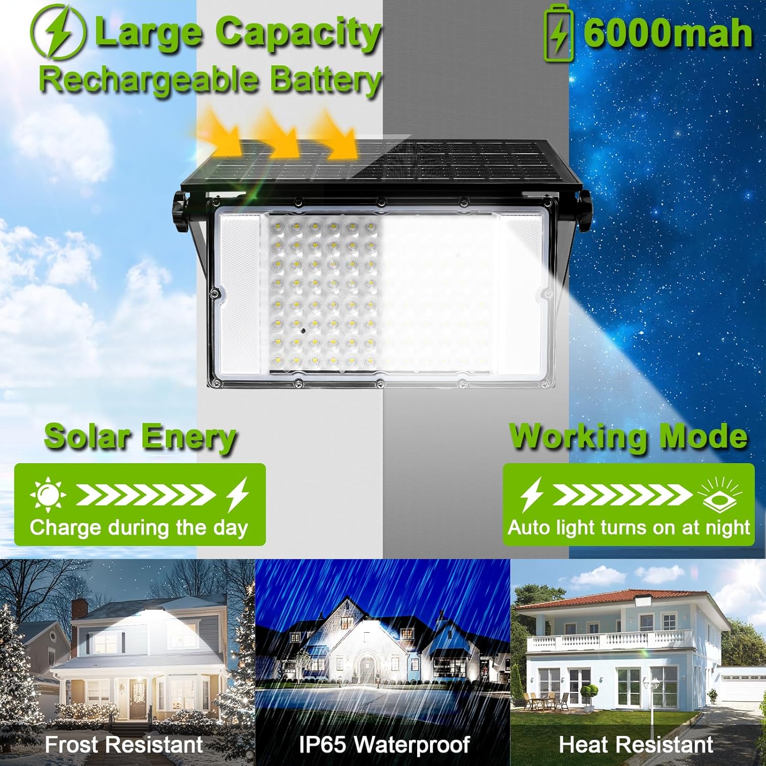 CREATESTAR Faretto Led Solare Esterno 100W - immagine 2