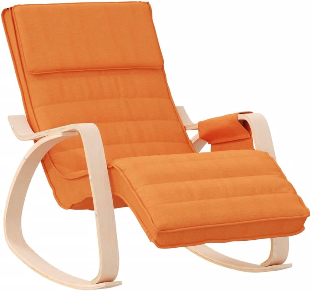 vidaXL Sedia a Dondolo Giallo Scuro in Tessuto - immagine 1