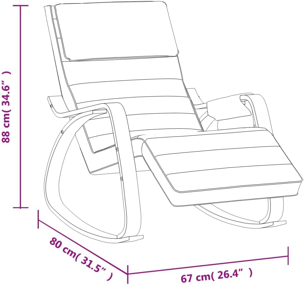 vidaXL Sedia a Dondolo Giallo Scuro in Tessuto - immagine 3