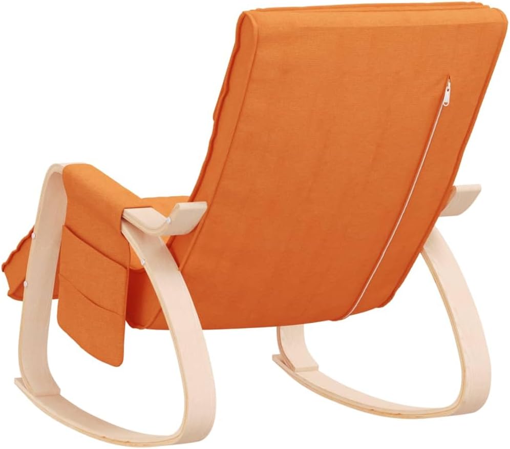 vidaXL Sedia a Dondolo Giallo Scuro in Tessuto - immagine 5