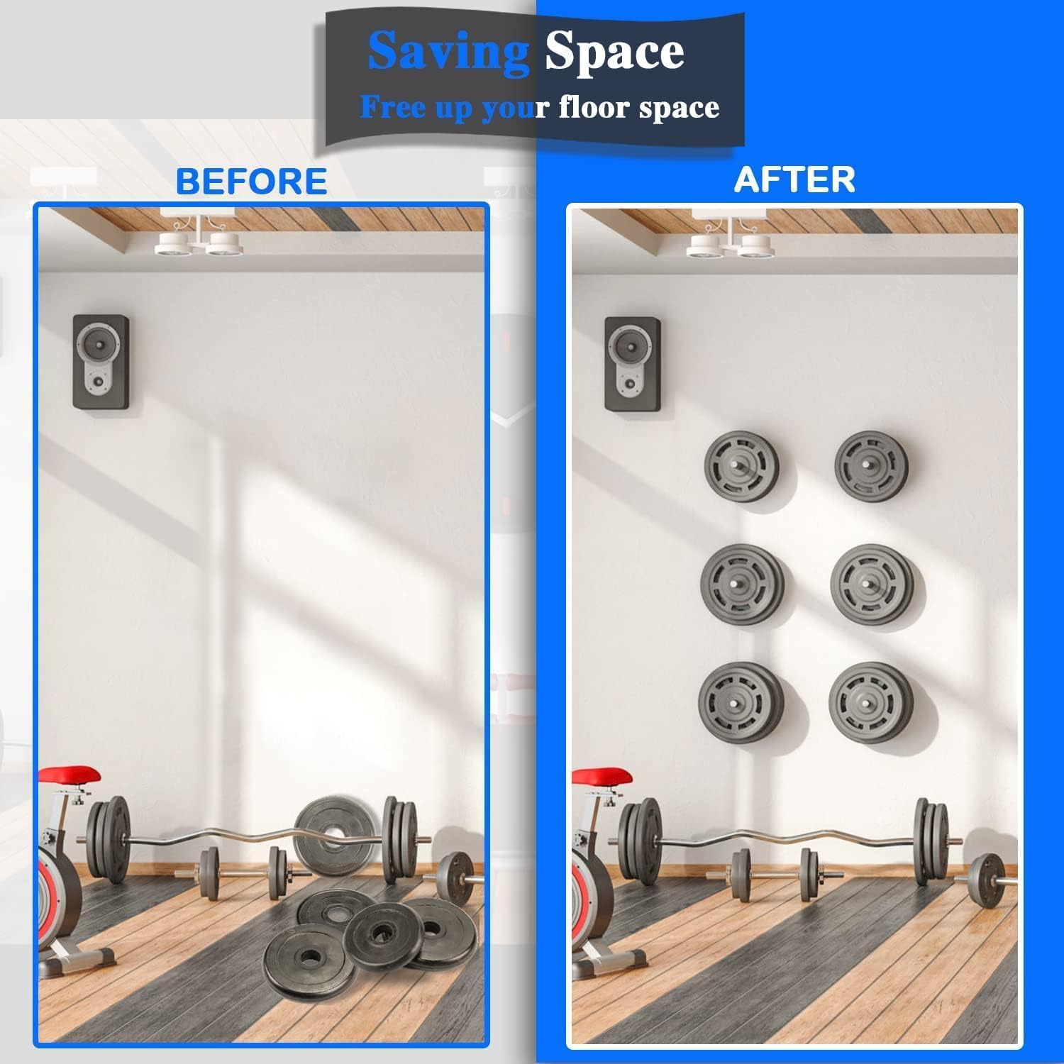 Rastrelliera Pesi Montaggio a Parete 125 KG (2 Pezzi) - immagine 4