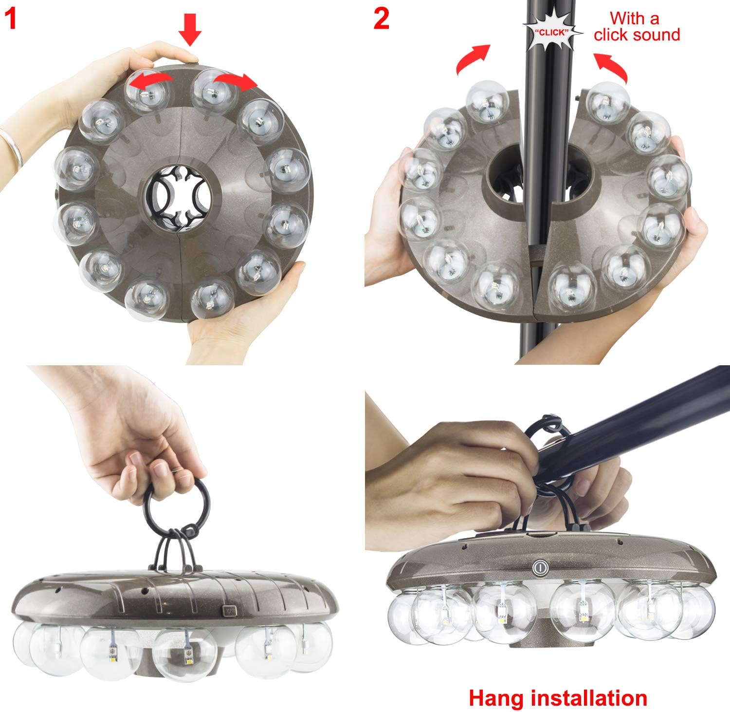 HONWELL Luci per ombrellone 12 LED con timer - immagine 5