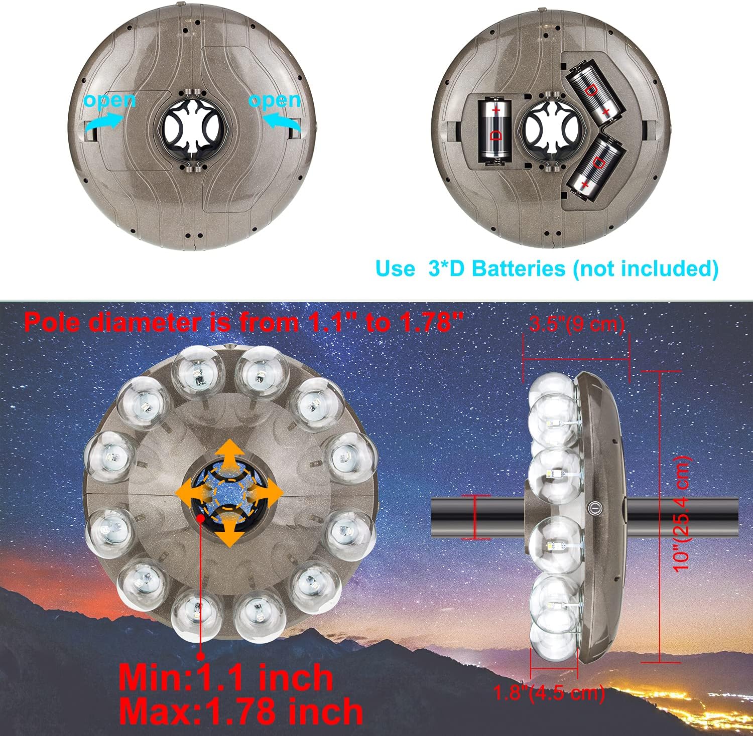 HONWELL Luci per ombrellone 12 LED con timer - immagine 6