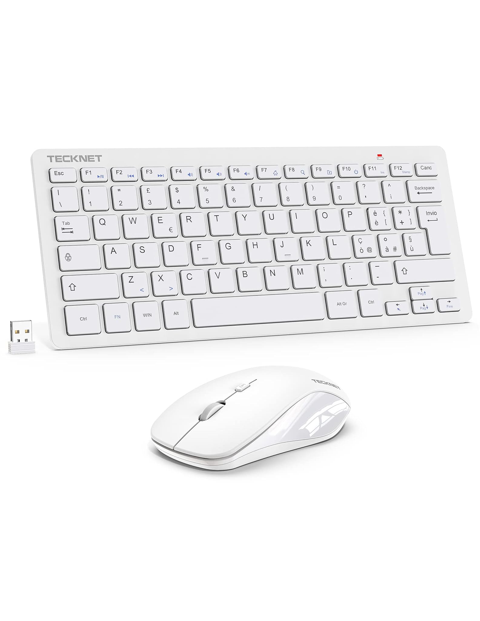 Tecknet Set Tastiera e Mouse Wireless 2.4G