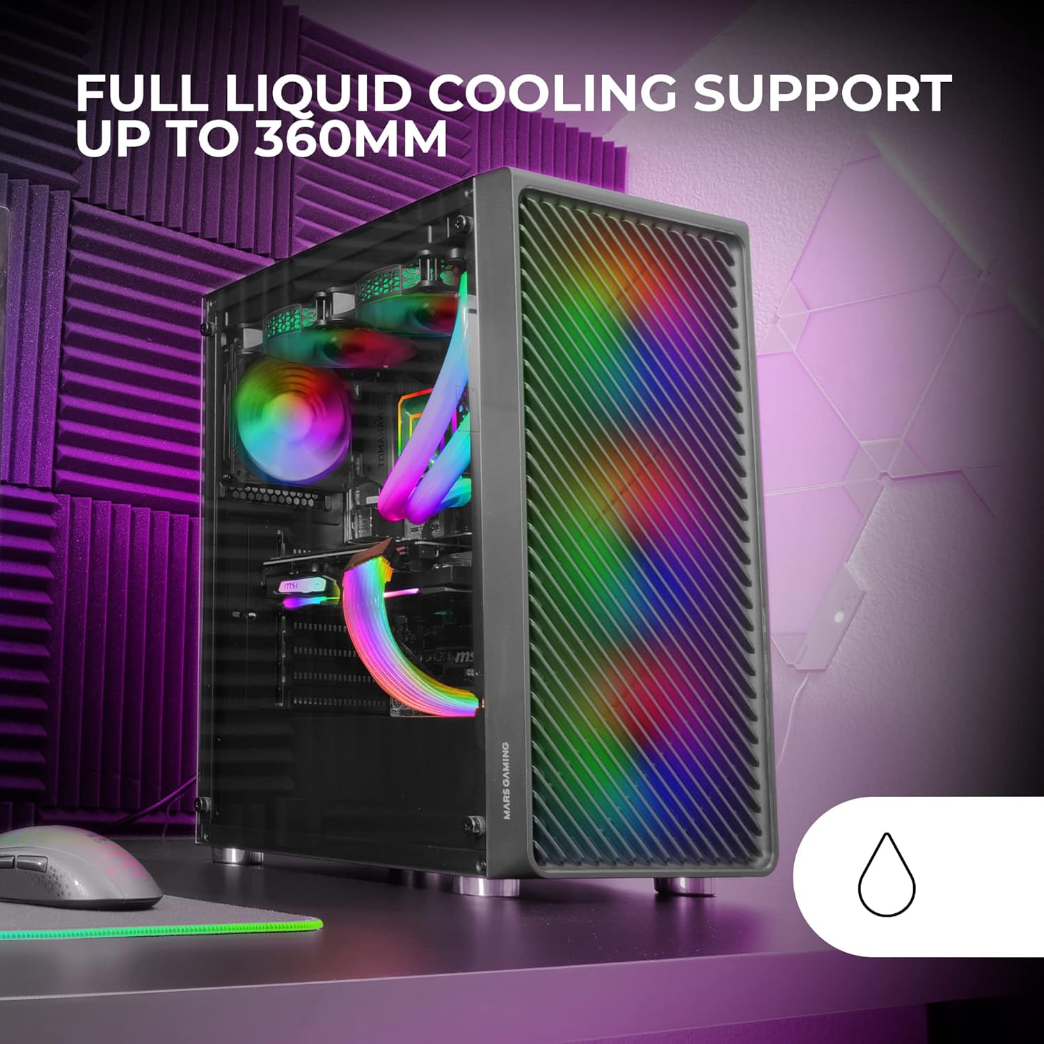 Mars Gaming MC-F - Semitower Gaming ATX, Nero - immagine 4