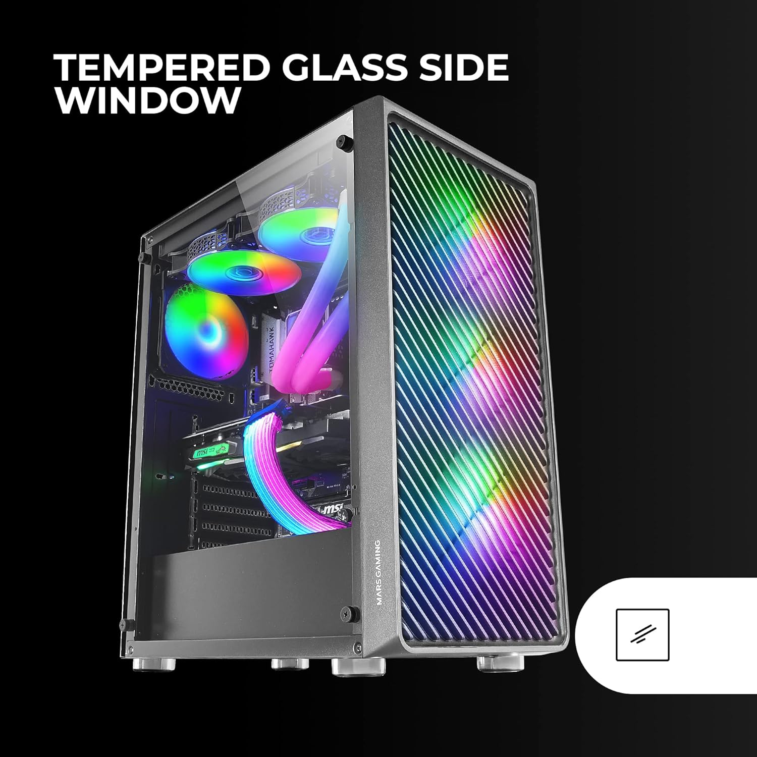 Mars Gaming MC-F - Semitower Gaming ATX, Nero - immagine 5