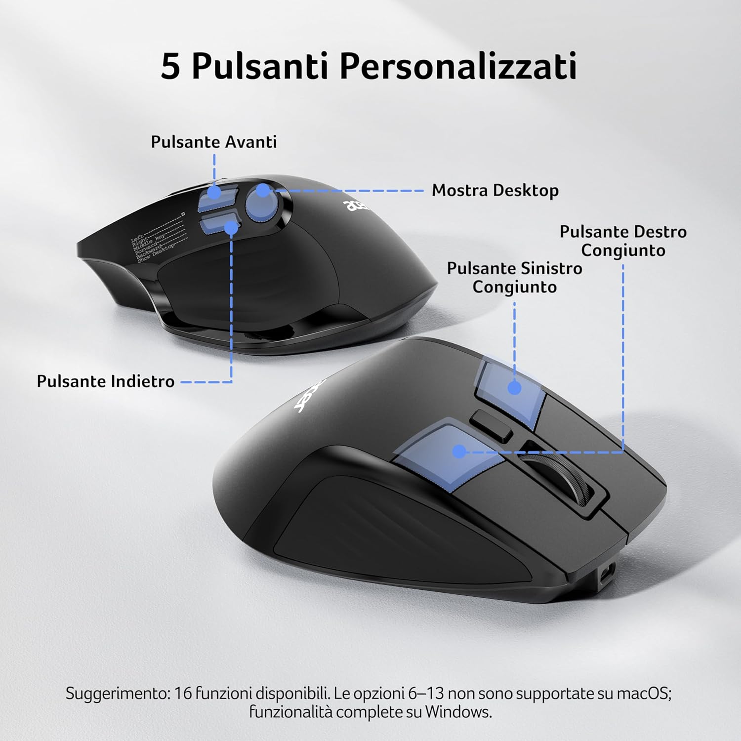 Acer Mouse Wireless Tri-Mode con Schermo OLED - immagine 8