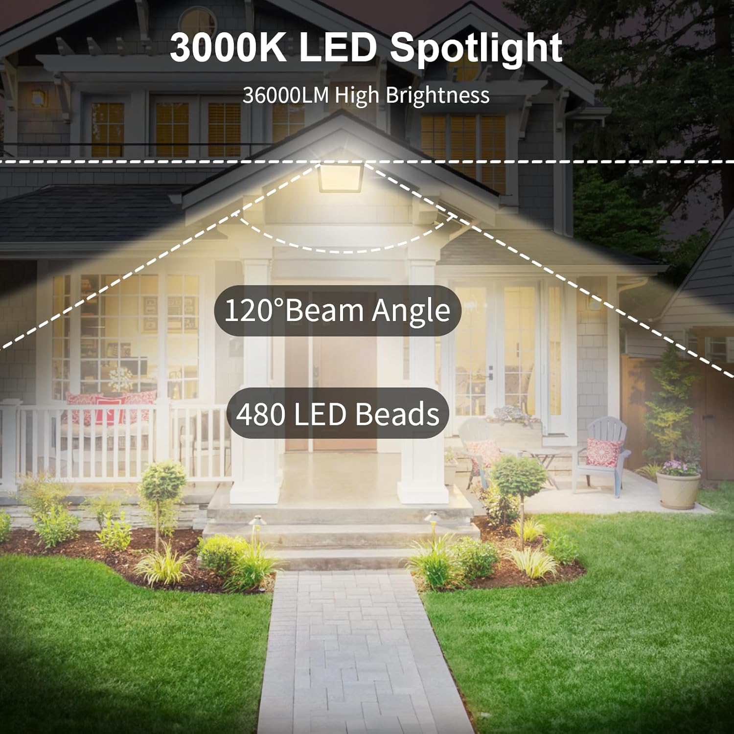 Blivrig Faro LED da Esterno 400W Bianco Caldo 3000K - immagine 2