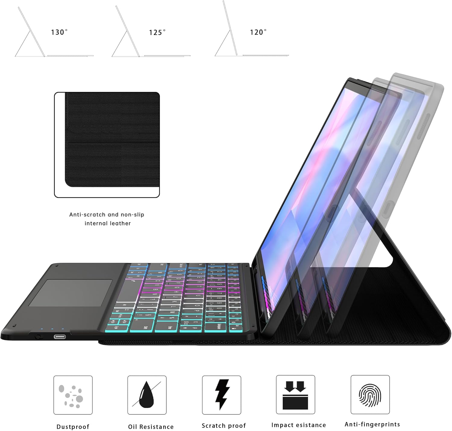 Cover Tastiera per Samsung Galaxy Tab S10 FE+ Plus 13.1" - immagine 4