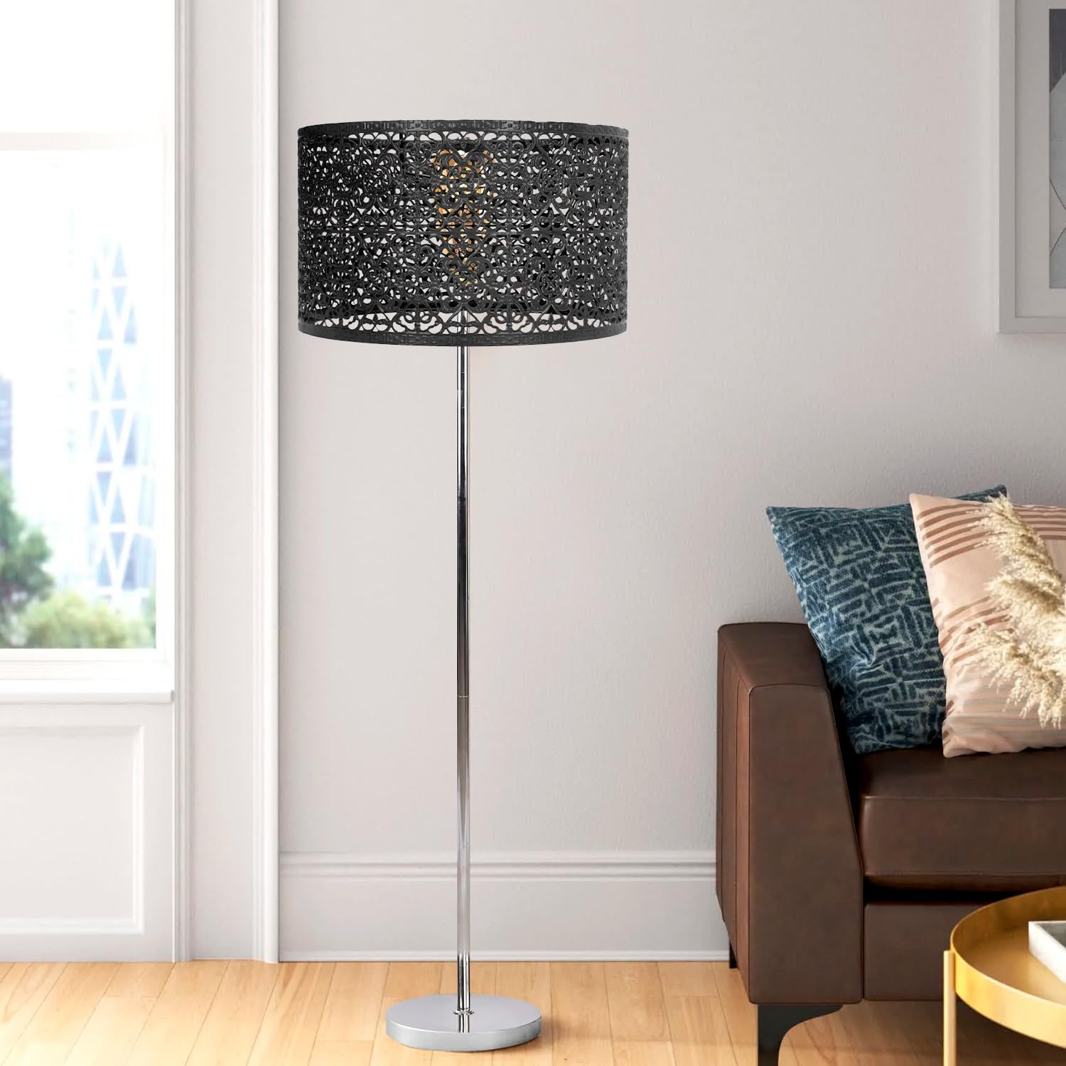 Tissting Paralume Cilindro E27 E14 25x16cm, Nero - immagine 4