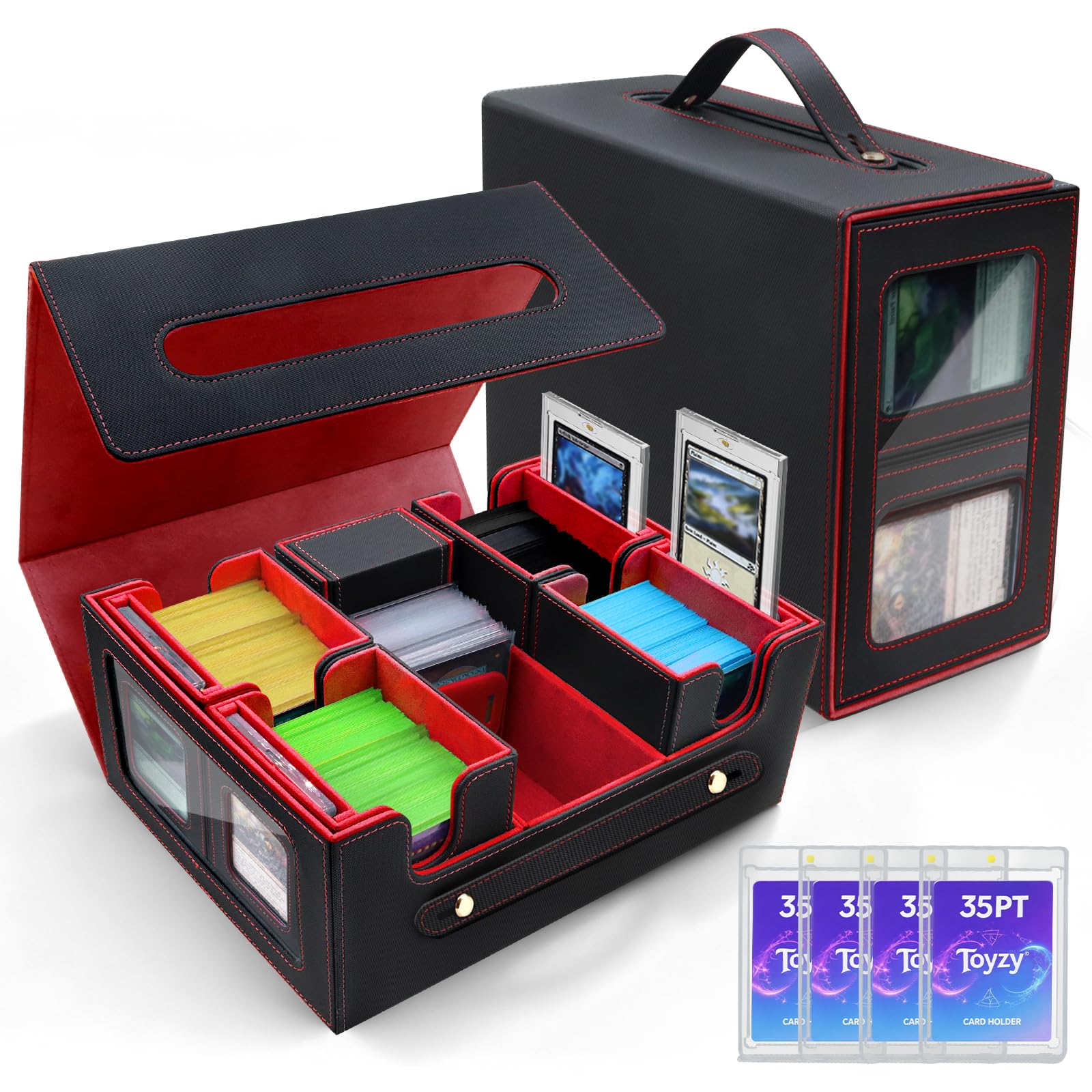 Scatola per carte da collezione 6 in 1, Grigio e Nero