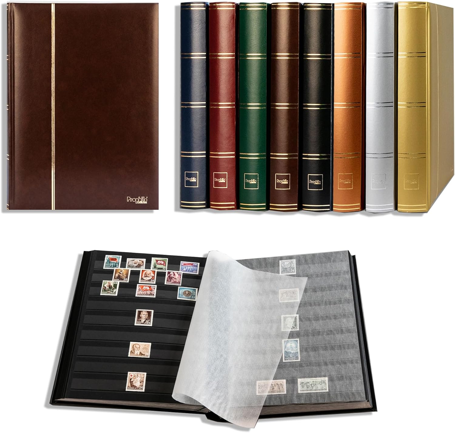 Prophila Leuchtturm classificatori 60 pagina pagine nere, marrone colori