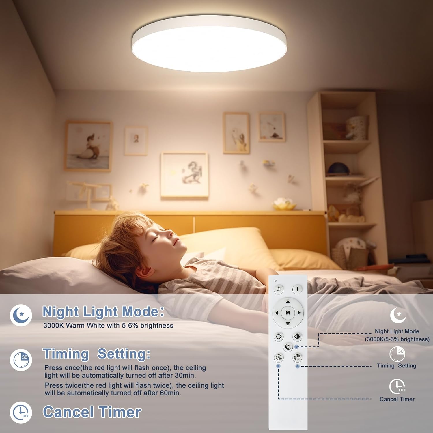 Ouila Plafoniera LED Soffitto Dimmerabile 24W Ø28CM - immagine 5