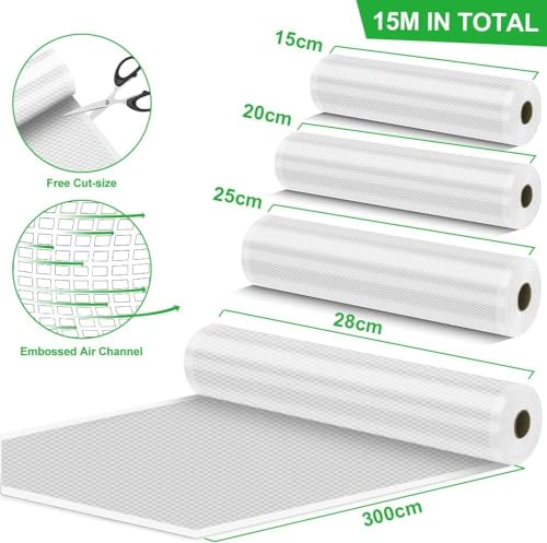 Sacchetti Sottovuoto Alimenti - 6 Rotoli Senza BPA - immagine 2