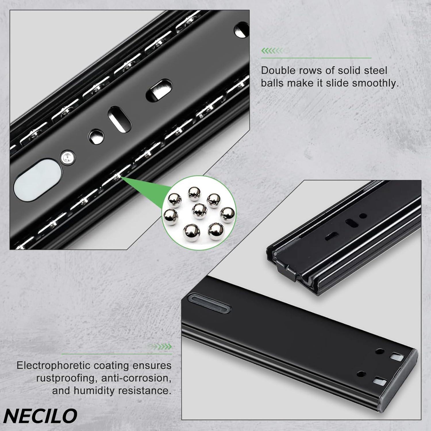 Necilo Guide Ammortizzate per Cassetti 450mm - 5 Coppie - immagine 5