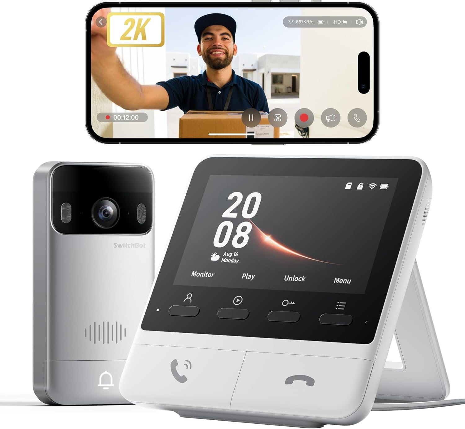 Switchbot Videocitofono WiFi 2K con Schermo 4,3'' - immagine 1