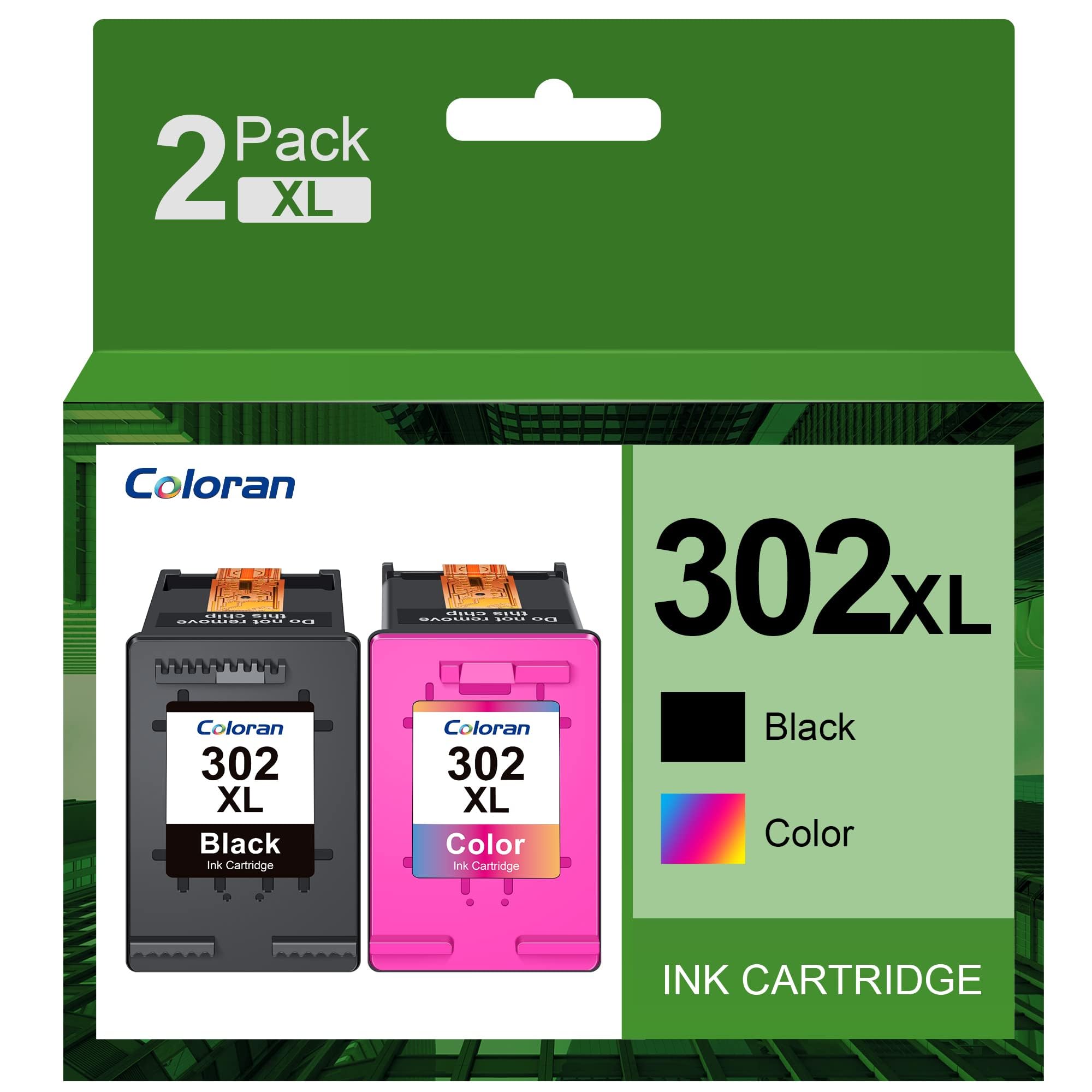 Coloran 302XL Cartucce Rigenerate Nero e Colore (2-Pack)