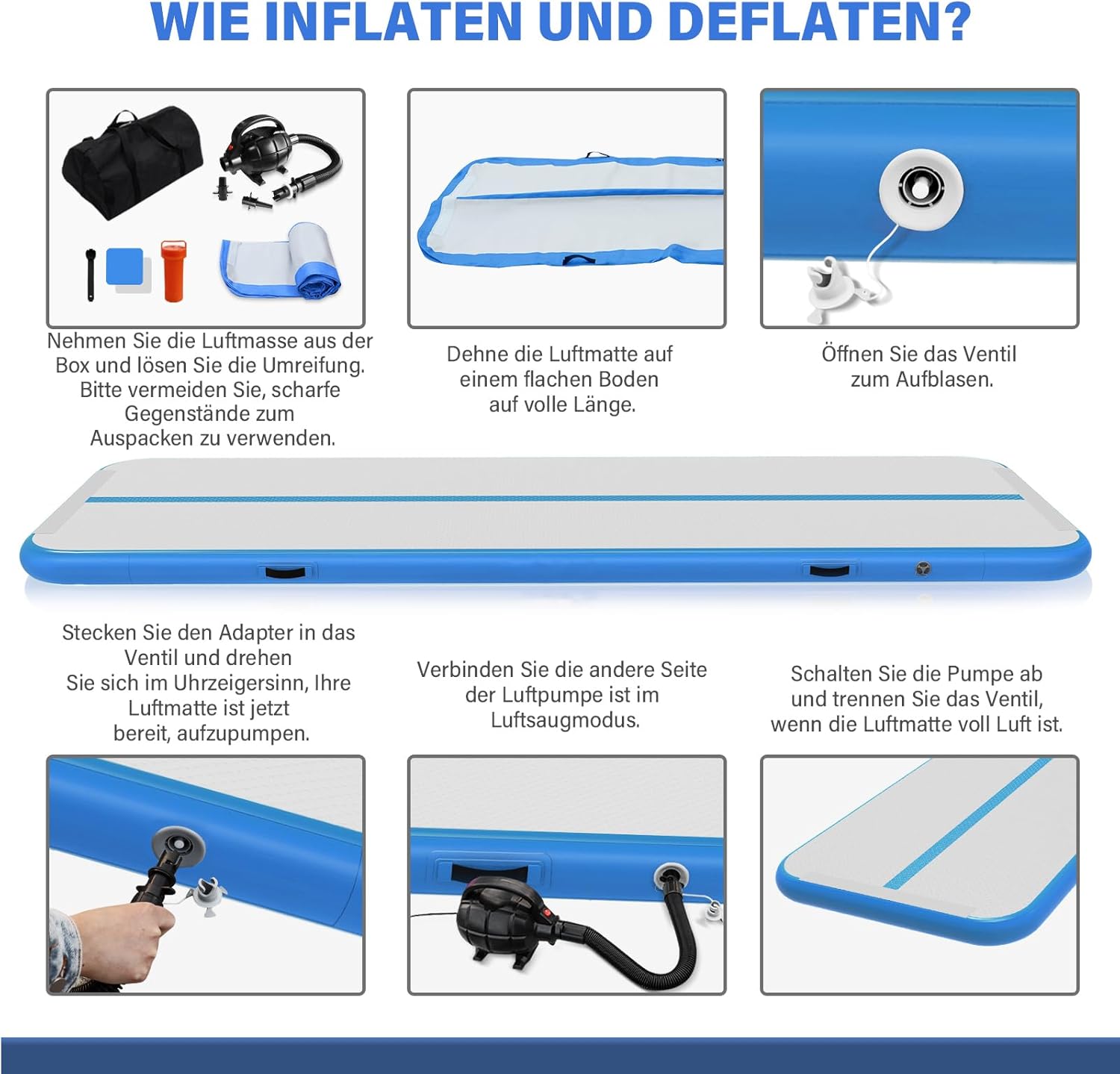 Ibatms Tappeto Gonfiabile Tumbling Air Matte - immagine 6