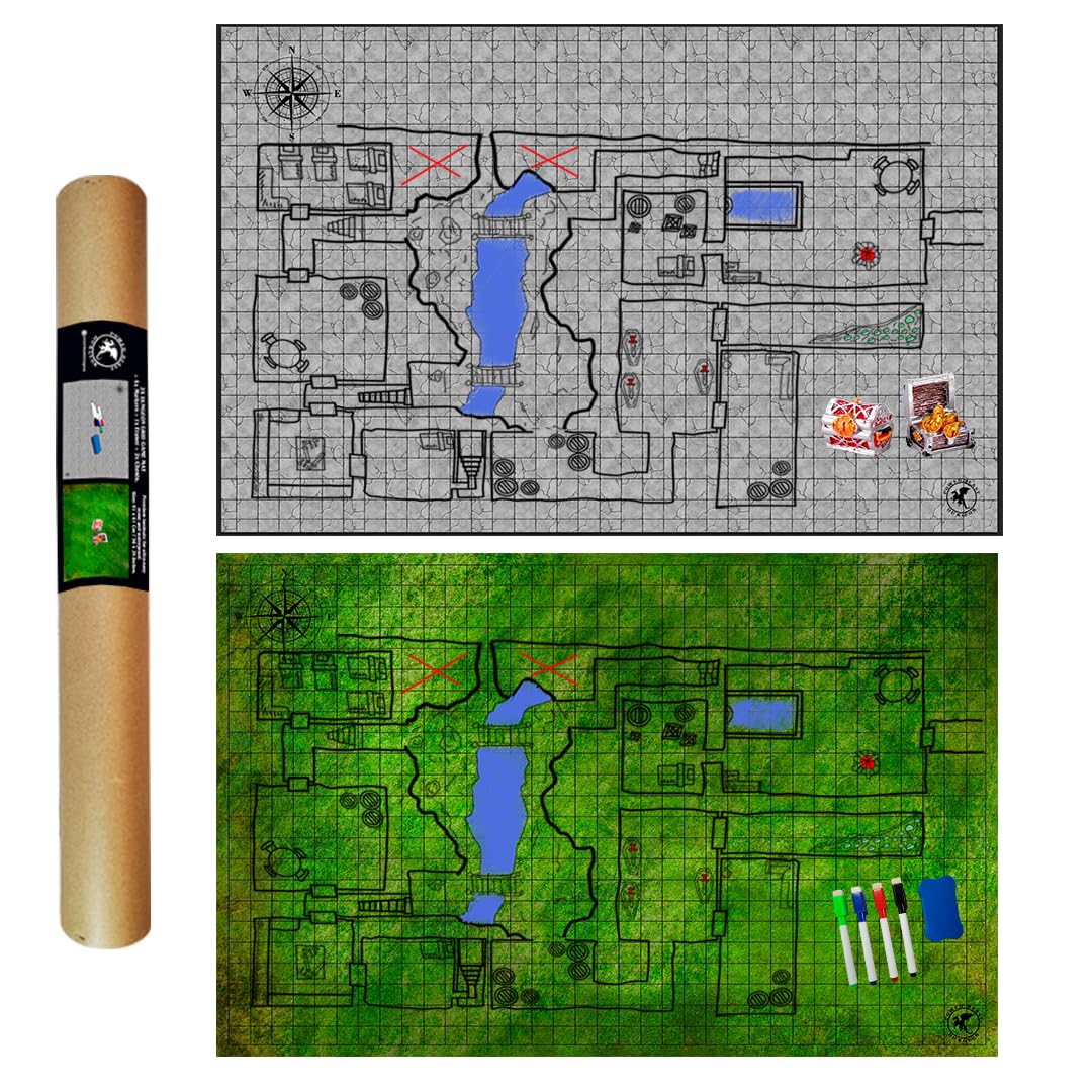 Power Beast Dungeon - 2x Grid Game Mat per D&D